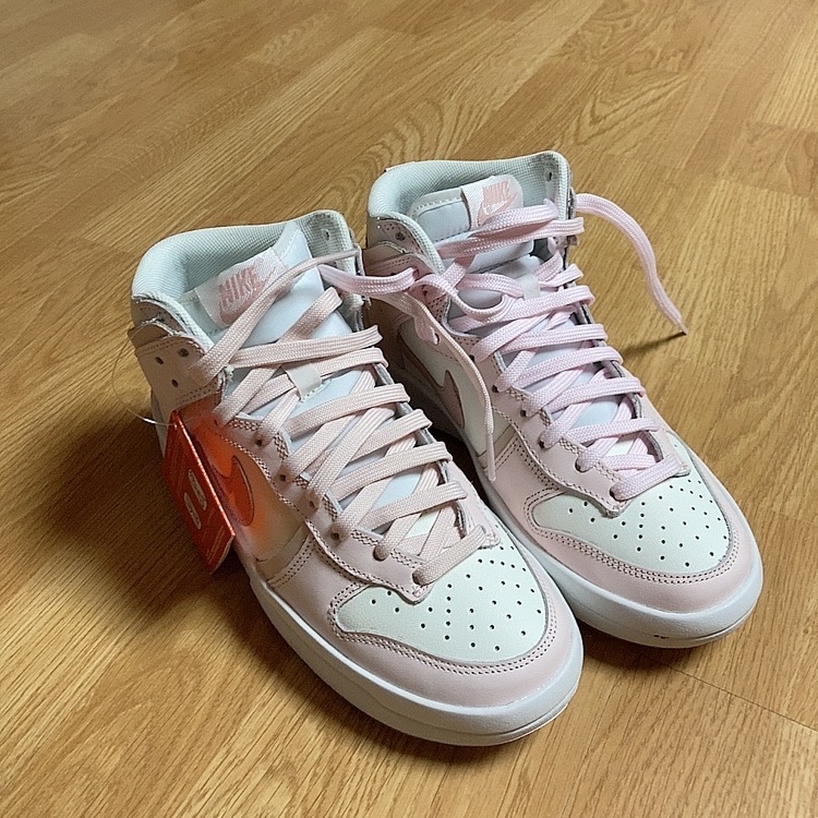 (W) Nike Dunk High Up Pink Oxford 착용 스타일