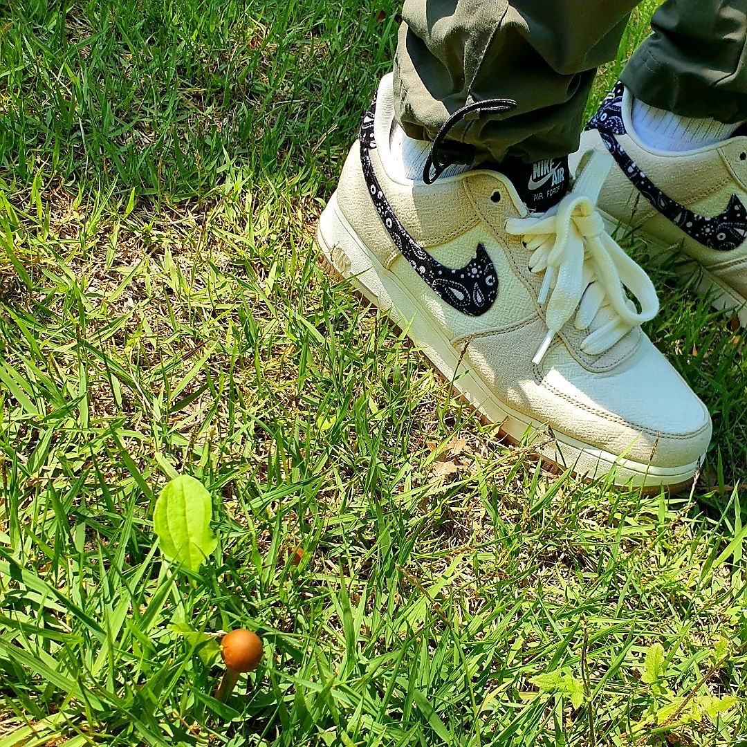 Nike Air Force 1 '07 LV8 Paisley Swoosh 착용 스타일