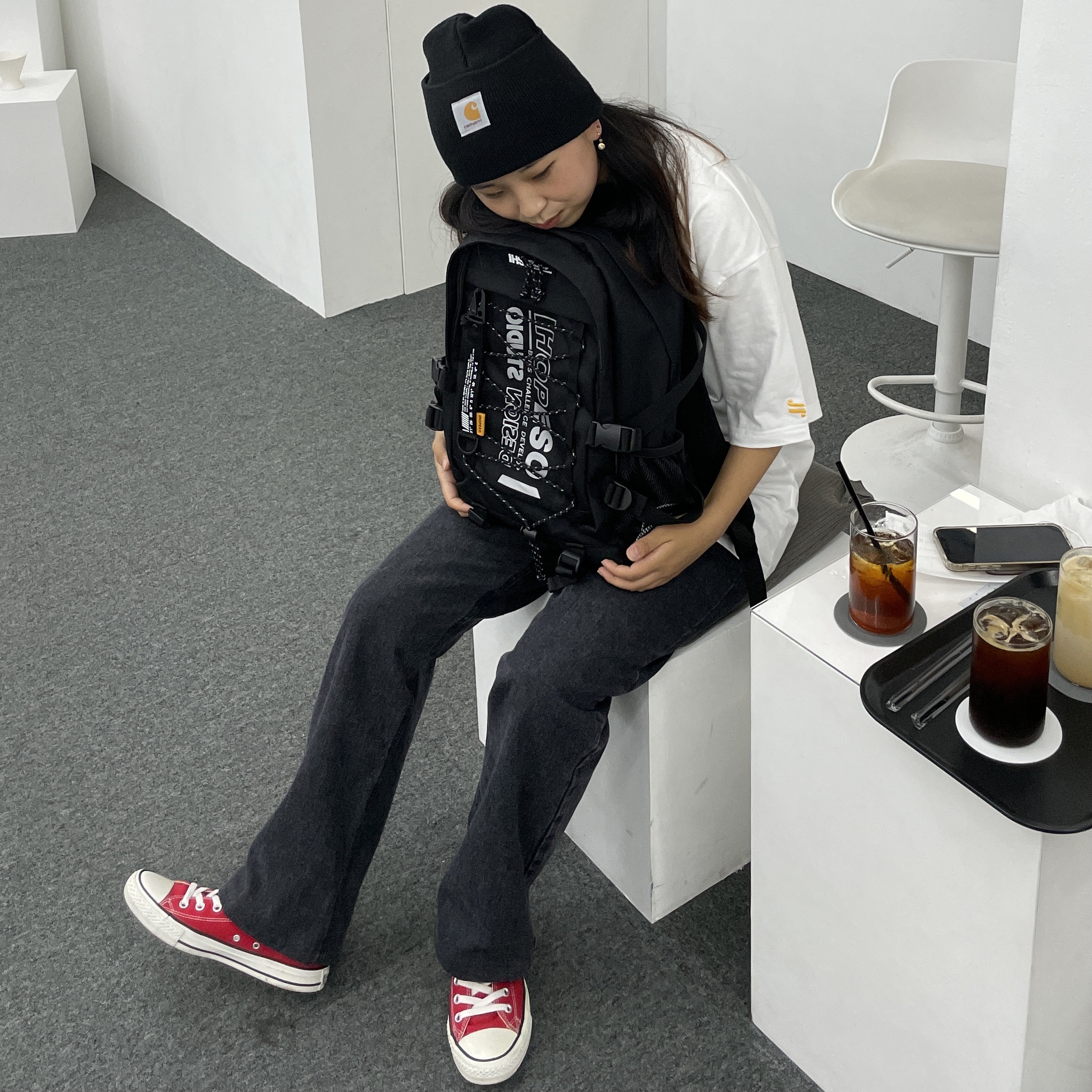 Converse Chuck 70 High Enamel Red 착용 스타일 - 2