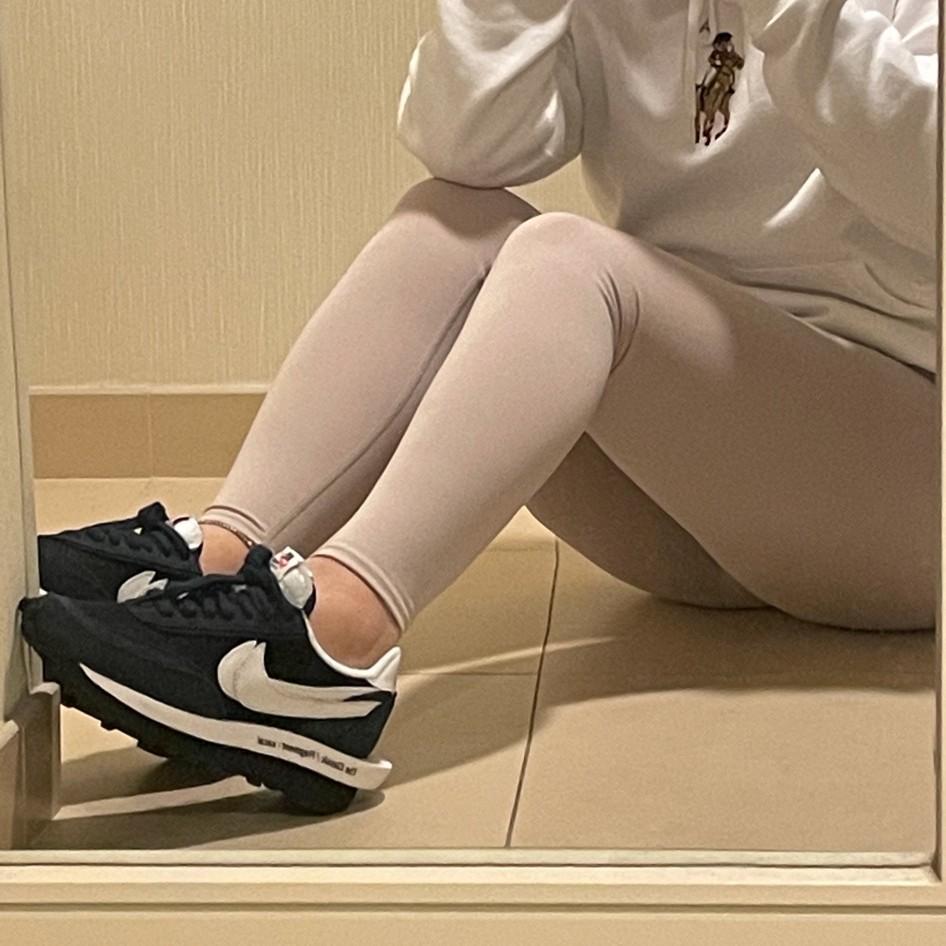 Nike x Sacai x Fragment LDWaffle Blackened Blue 착용 스타일 - 2