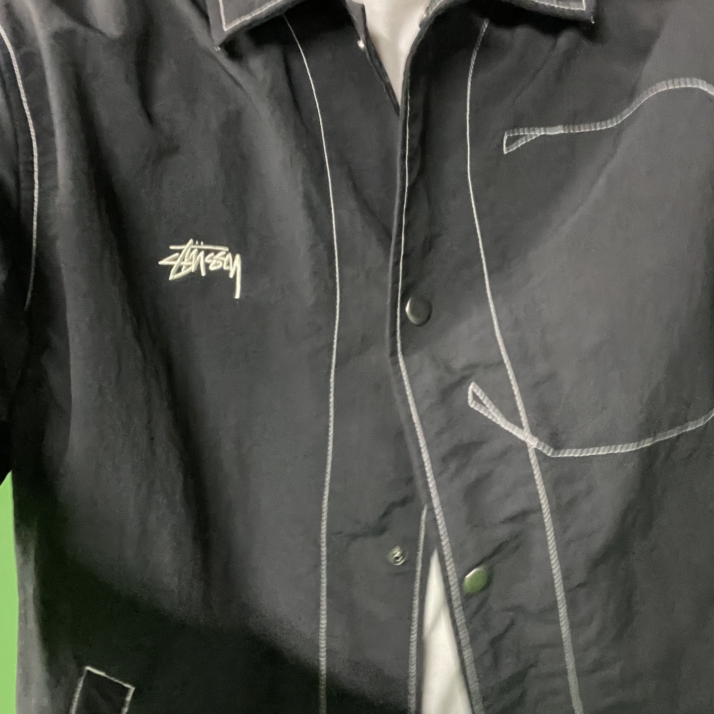 Stussy Folsom Coach Jacket Black, Nike x Travis Scott Air Max 270 React Cactus Trails 착용 스타일 - 1