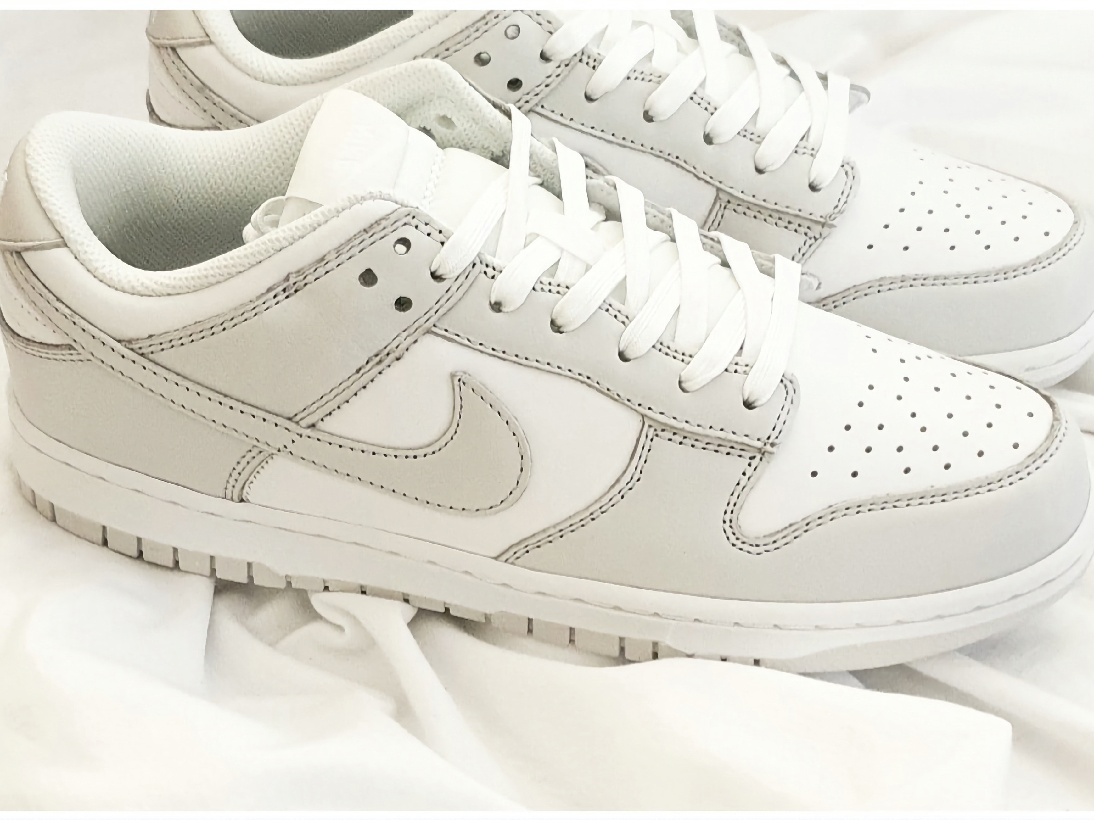 (W) Nike Dunk Low Photon Dust 착용 스타일 - 3