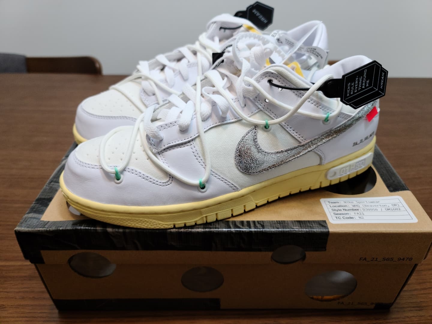 Nike x Off-White Dunk Low The 50 - Lot 1 착용 스타일 - 1
