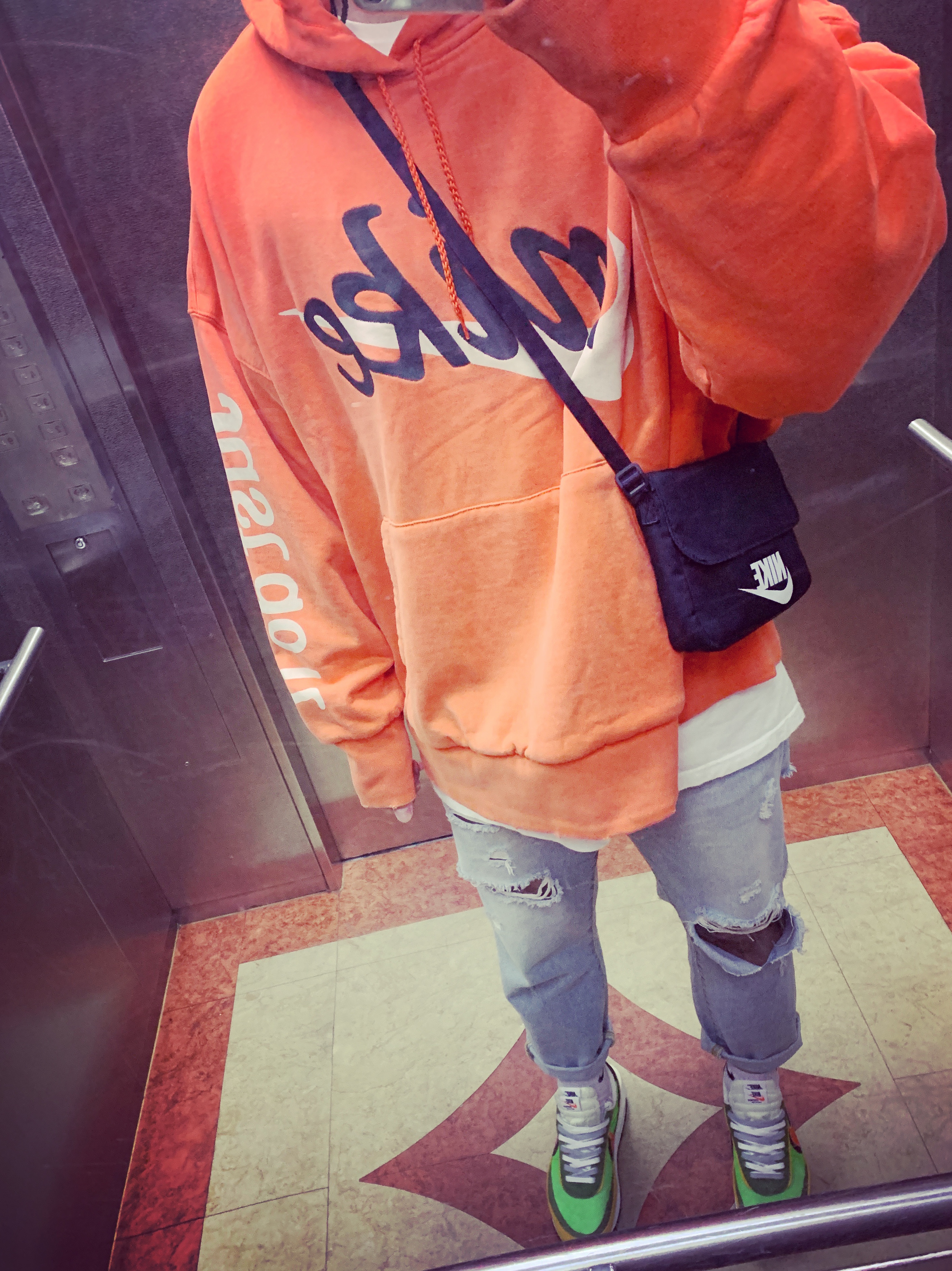 Nike x Cactus Plant Flea Market Shoebox Heavyweight Hooded Pullover Orange - US/EU, Nike x Sacai LDWaffle Green Multi 착용 스타일