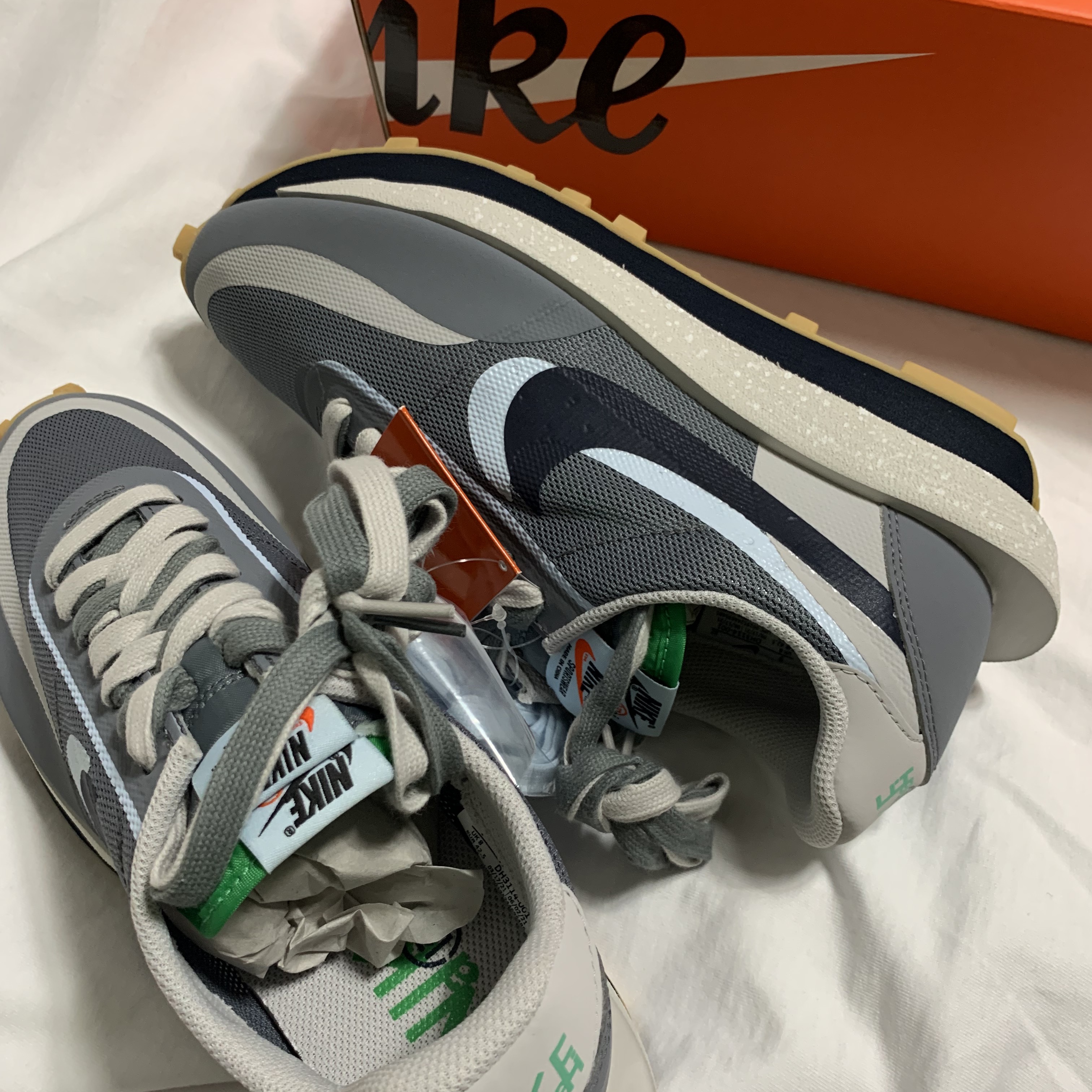Nike x Sacai x Clot LDWaffle Cool Grey 착용 스타일 - 1