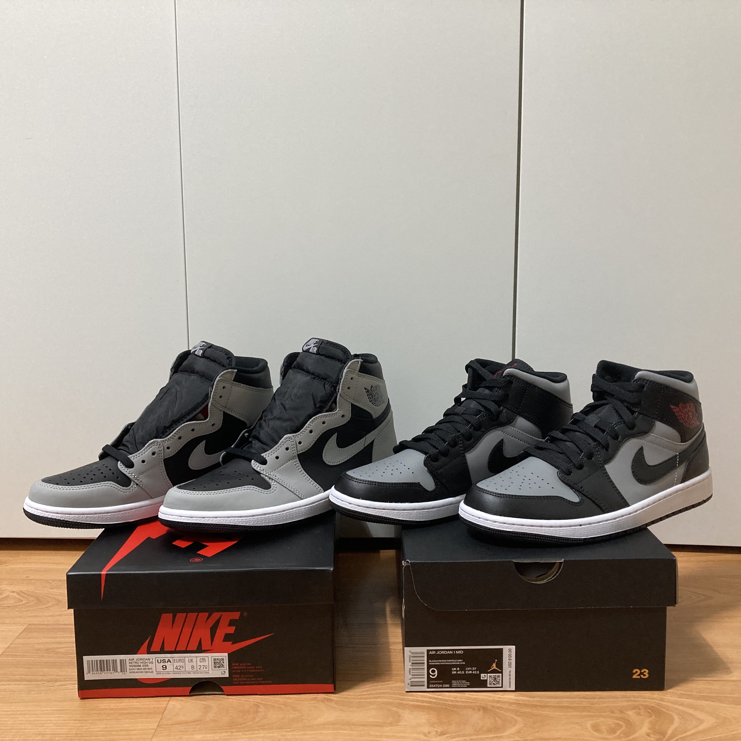 Jordan 1 Retro High OG Shadow 2.0, Jordan 1 Mid Shadow 착용 스타일