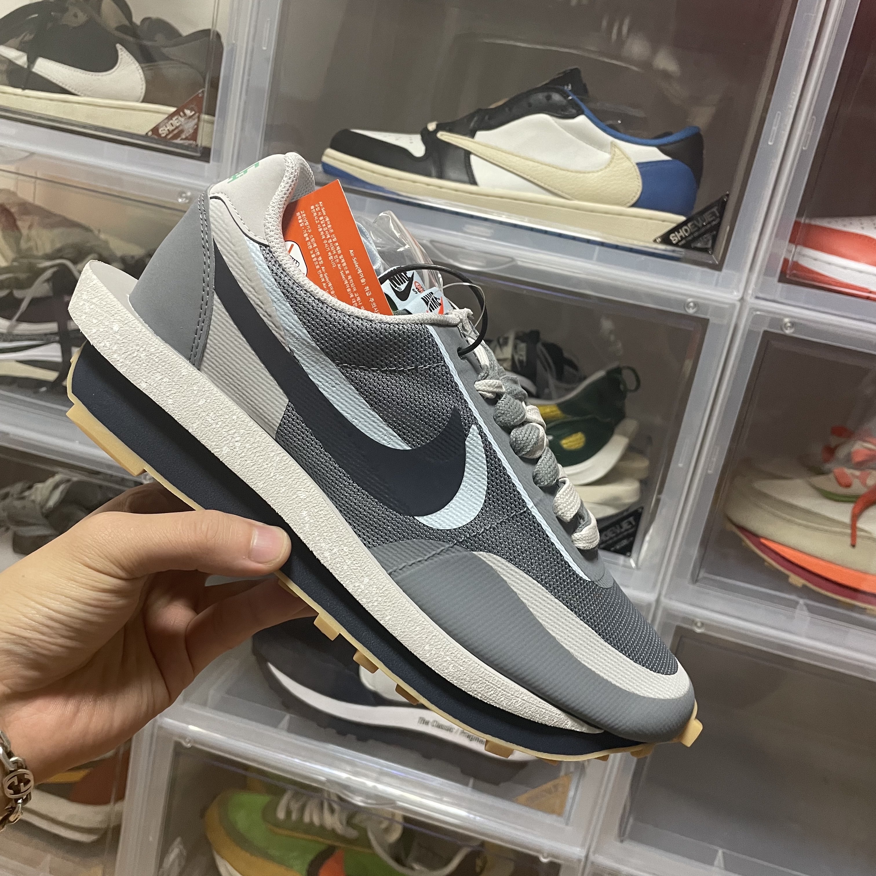 Nike x Sacai x Clot LDWaffle Cool Grey 착용 스타일 - 1