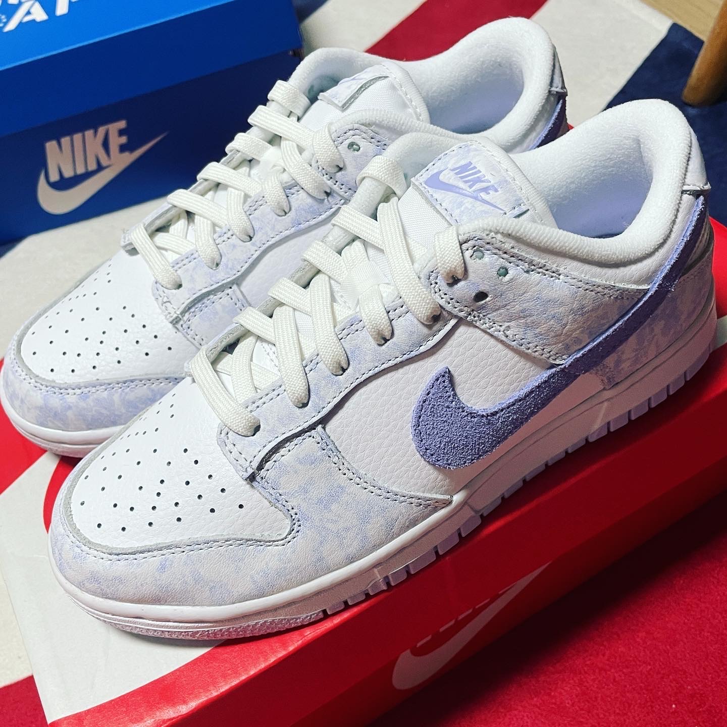(W) Nike Dunk Low Purple Pulse 착용 스타일 - 1
