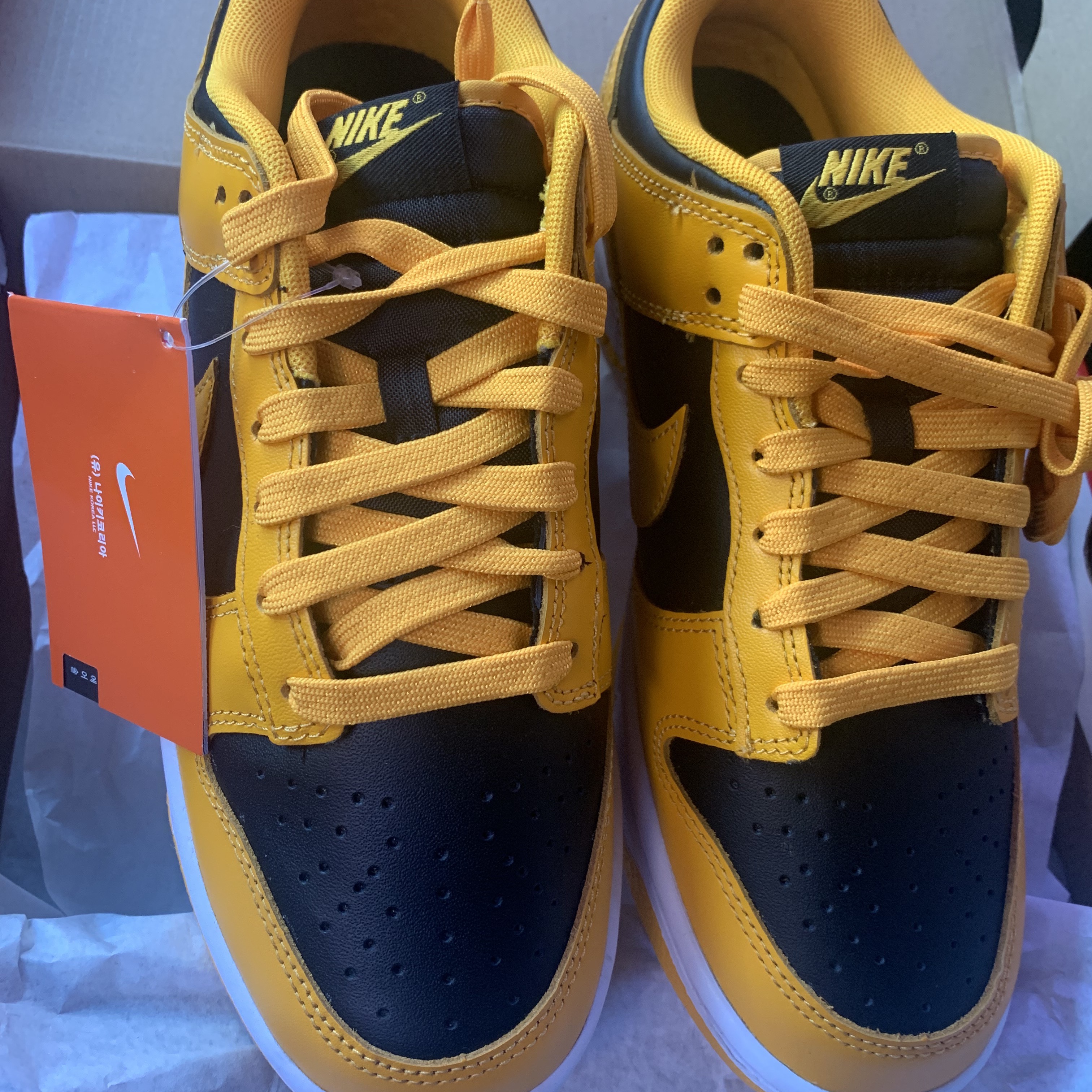 Nike Dunk Low Retro Championship Goldenrod 착용 스타일