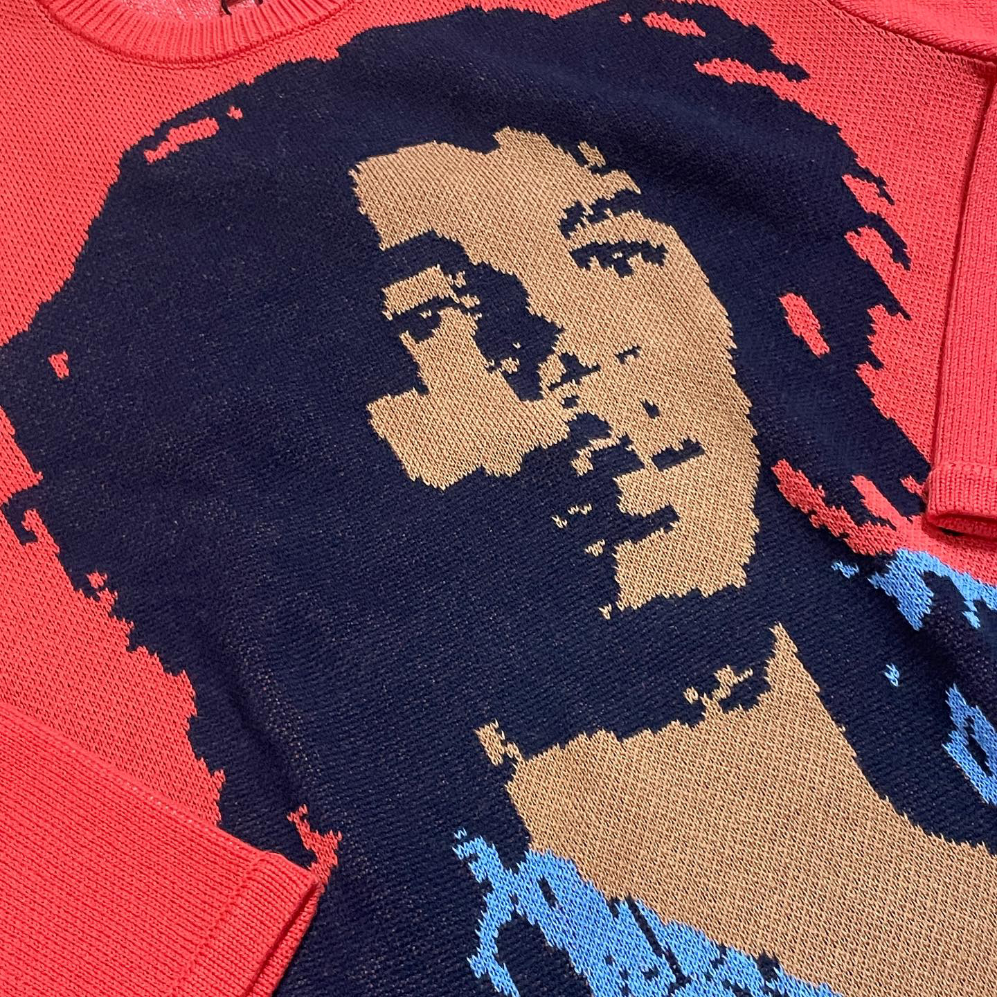 Stussy Bob Marley Sweater Red 착용 스타일 - 2