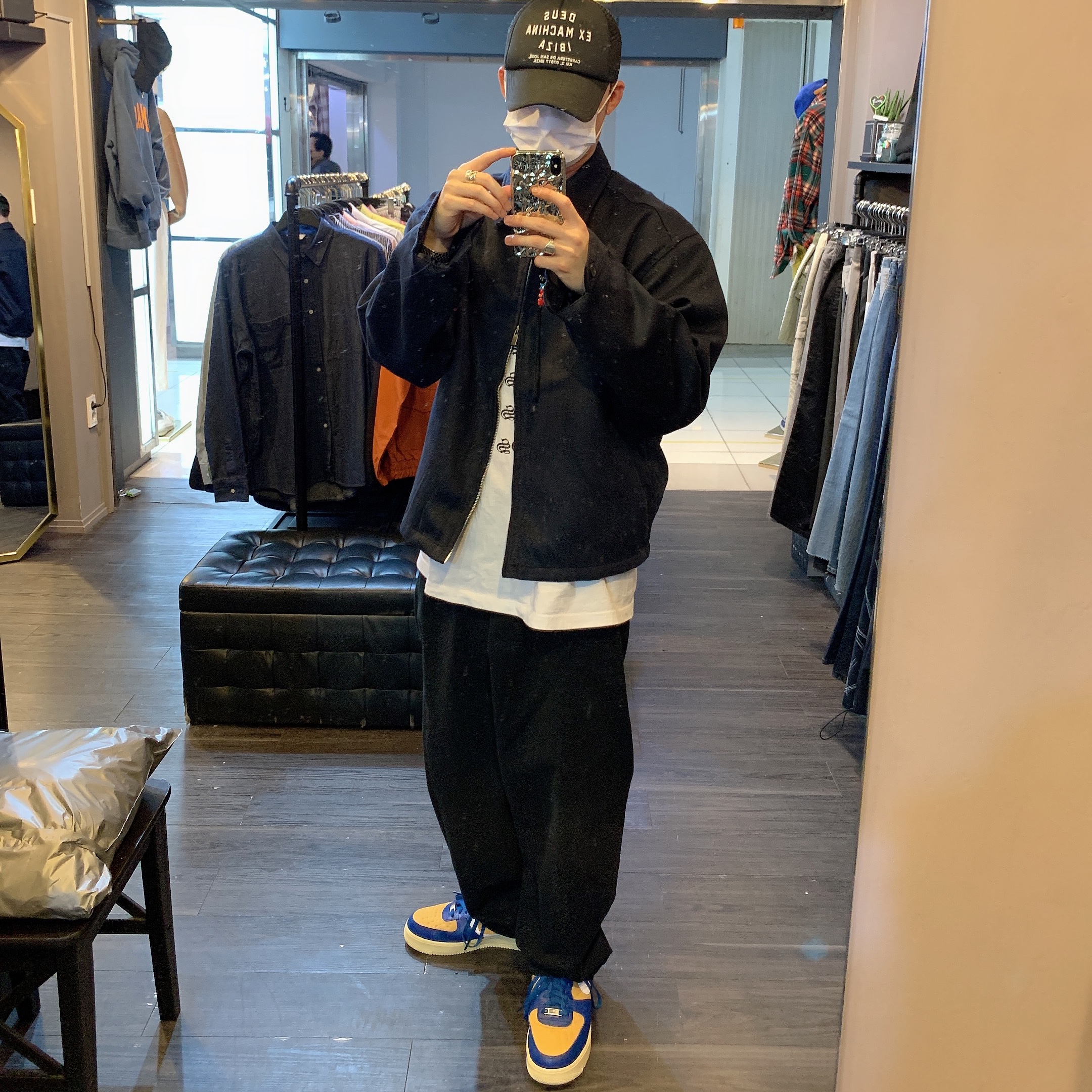 Nike x Undefeated Air Force 1 Low SP 5 On It Court Blue 착용 스타일 - 1