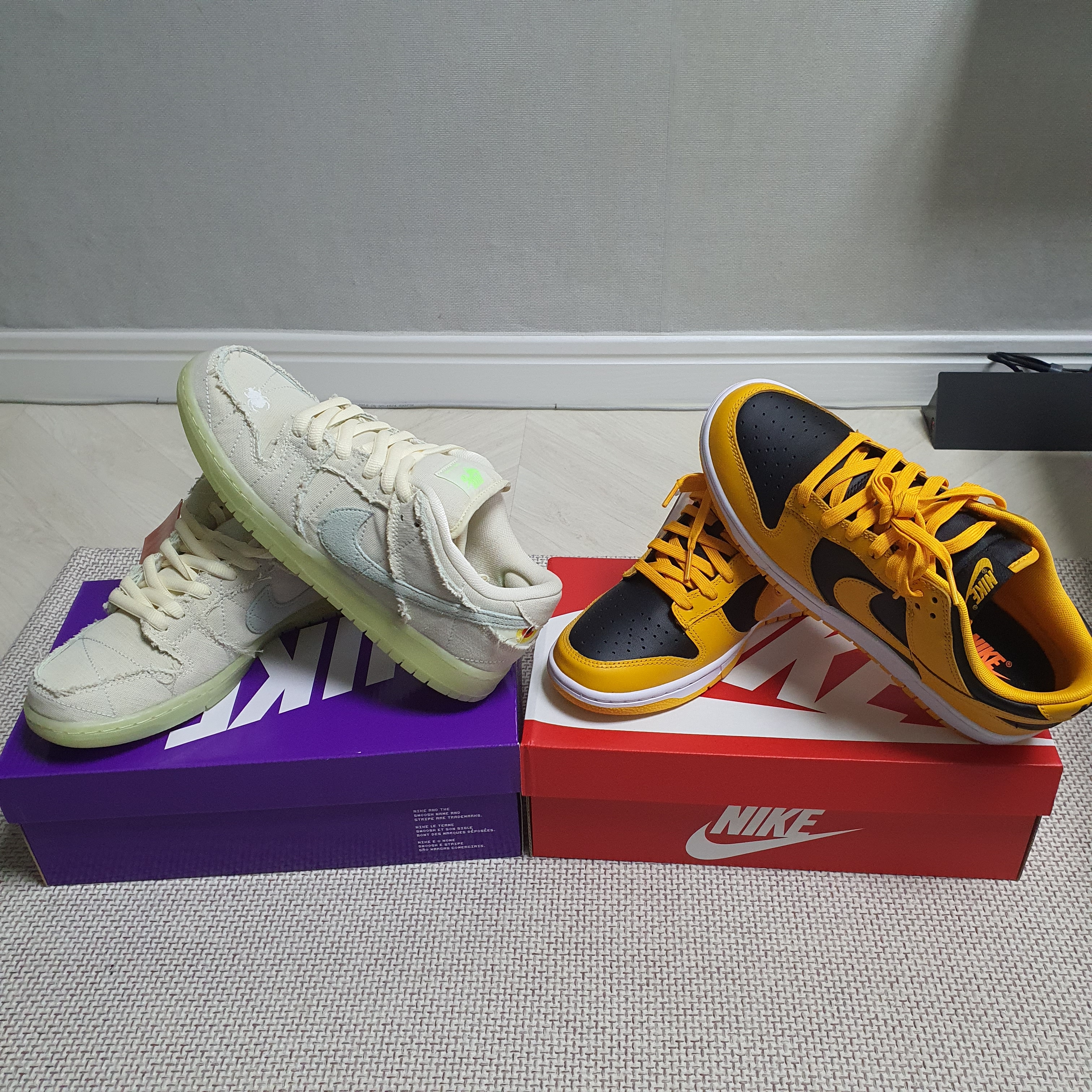 Nike SB Dunk Low Pro Premium Mummy, Nike Dunk Low Retro Championship Goldenrod 착용 스타일
