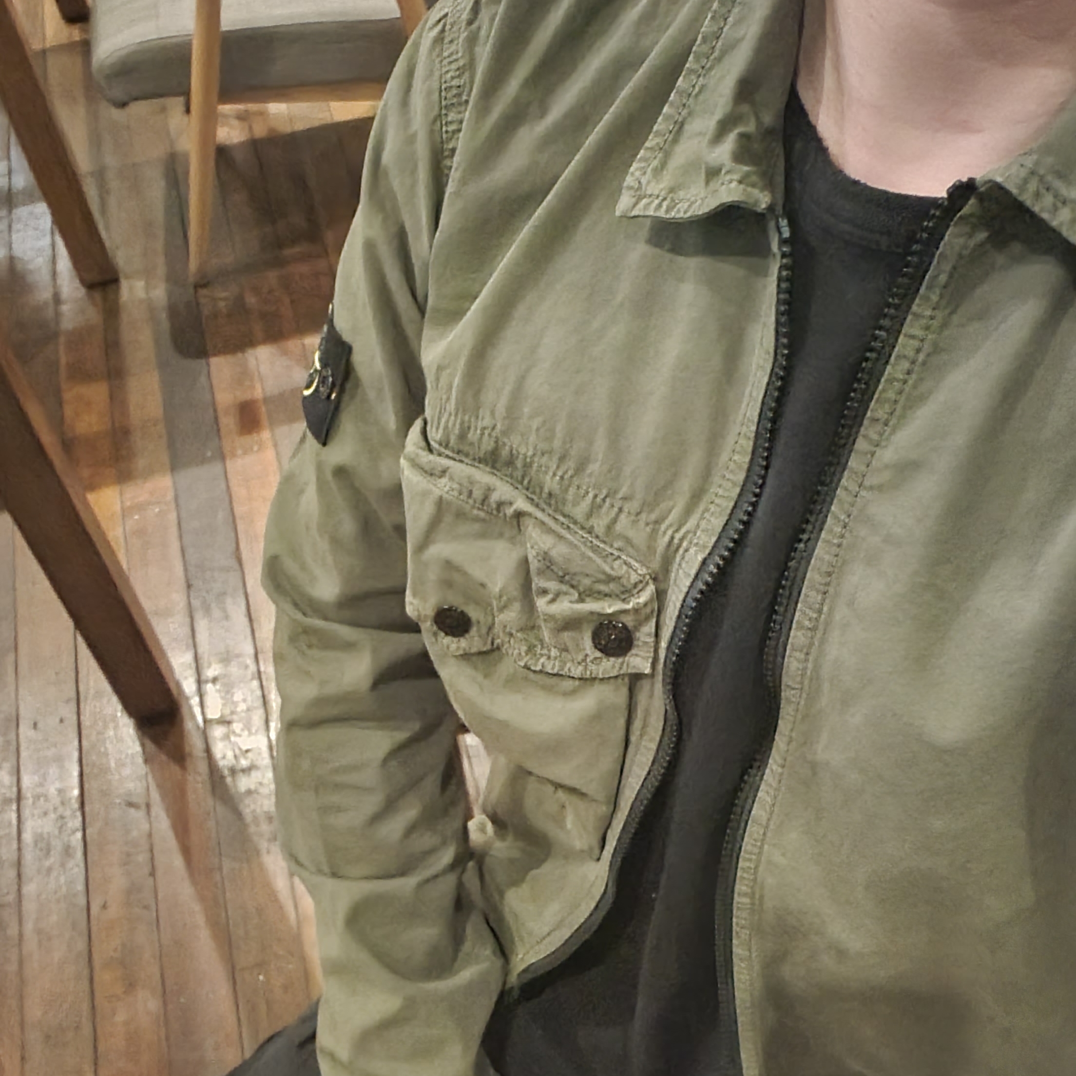 Stone Island 117WN T.CO+OLD Overshirt Olive Green - 21SS 착용 스타일