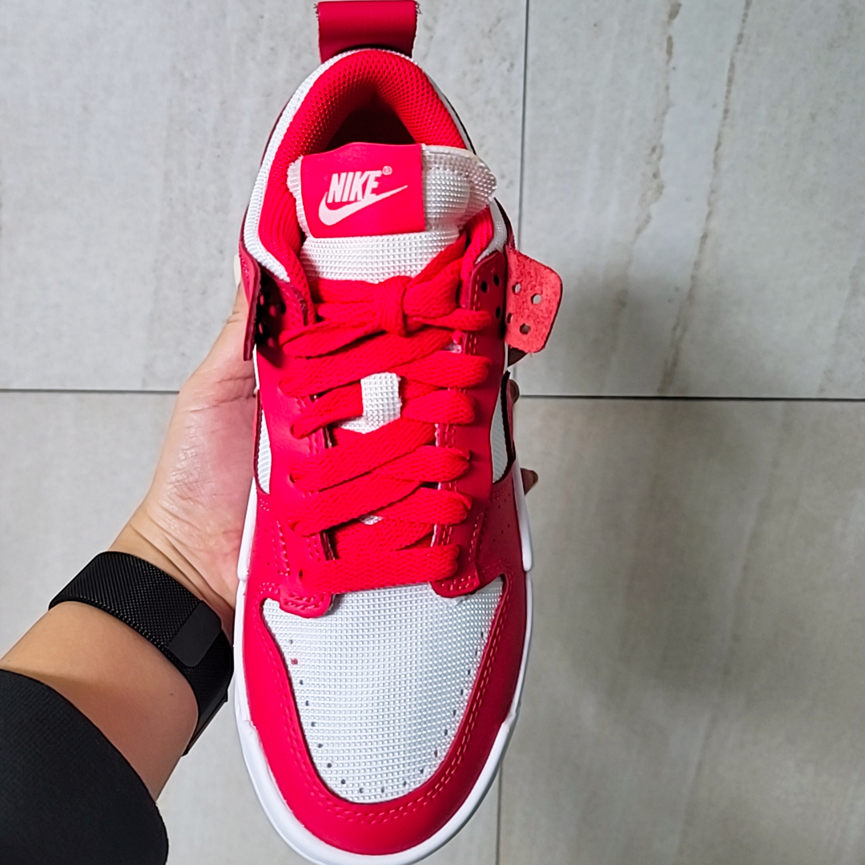 (W) Nike Dunk Low Disrupt Siren Red 착용 스타일 - 5