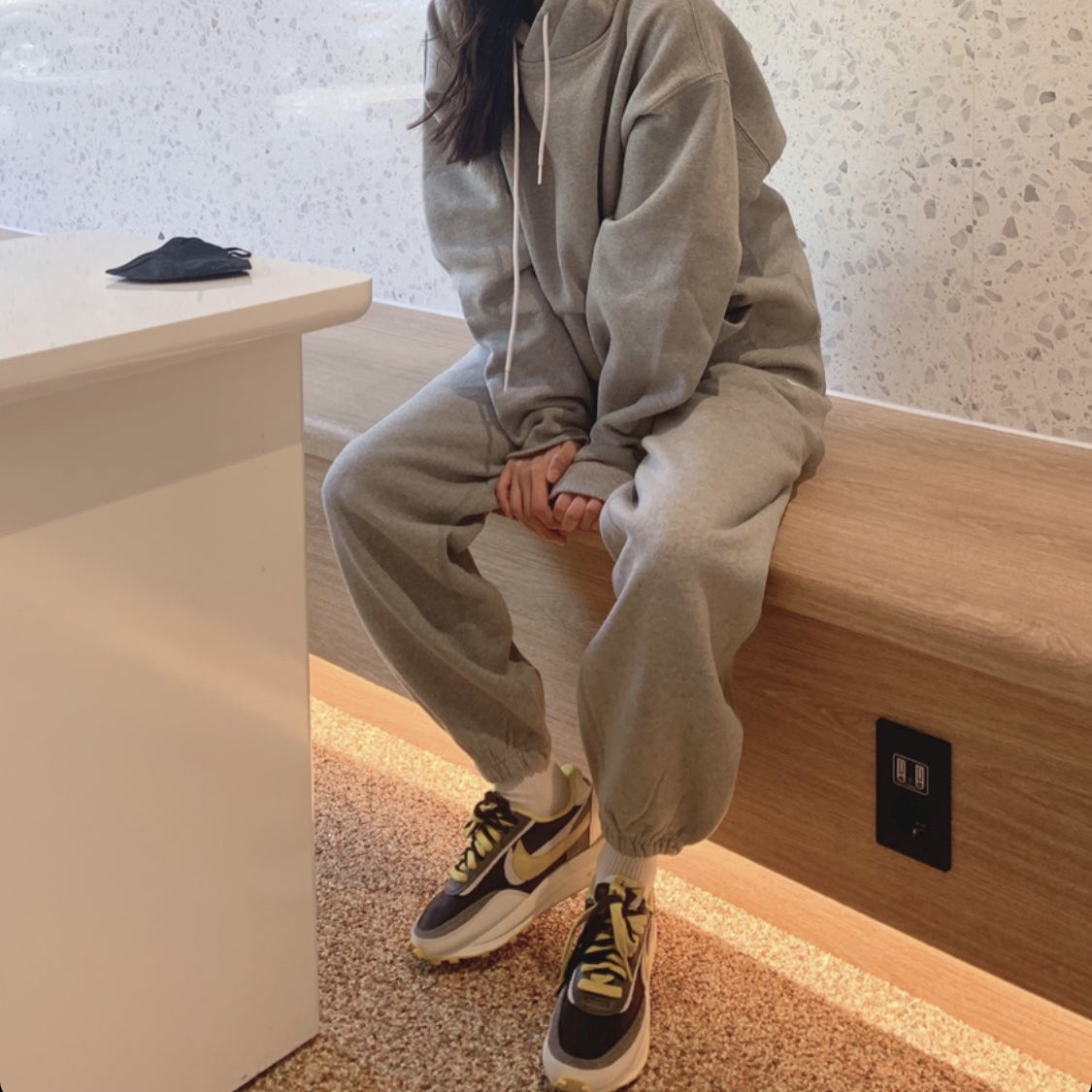 Nike x Sacai x Undercover LDWaffle Black Bright Citron 착용 스타일