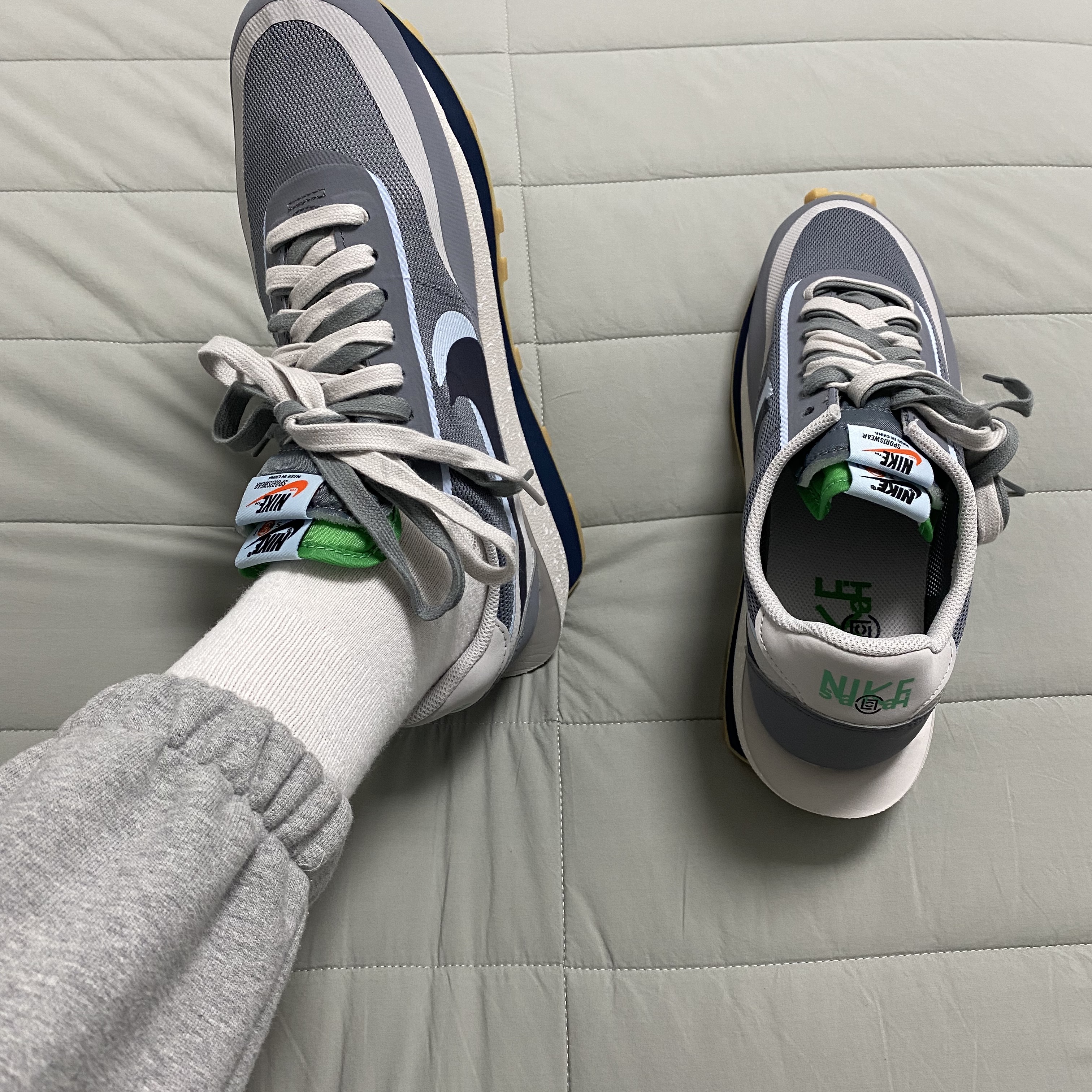 Nike x Sacai x Clot LDWaffle Cool Grey 착용 스타일
