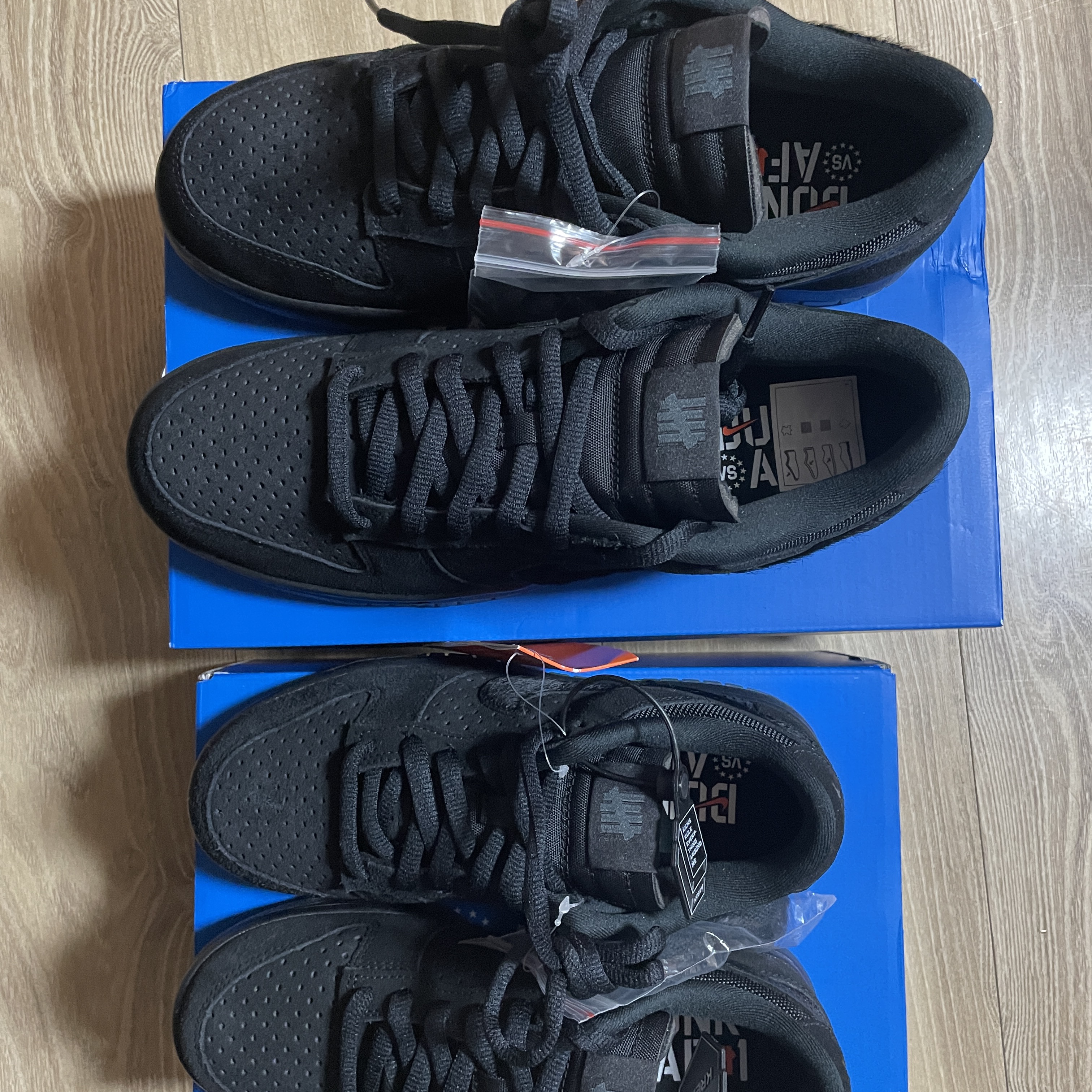 Nike x Undefeated Dunk Low SP 5 On It Black 착용 스타일 - 4