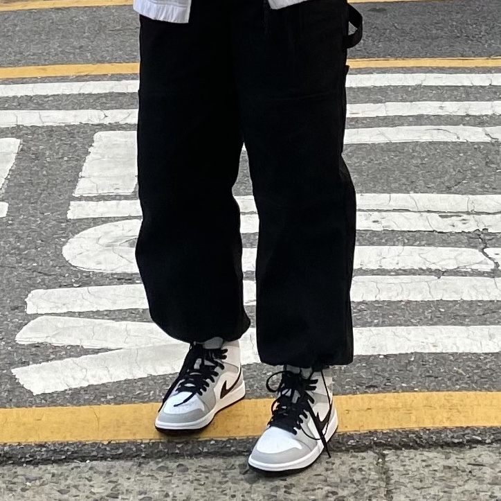 (W) Jordan 1 Mid Grey Fog 착용 스타일