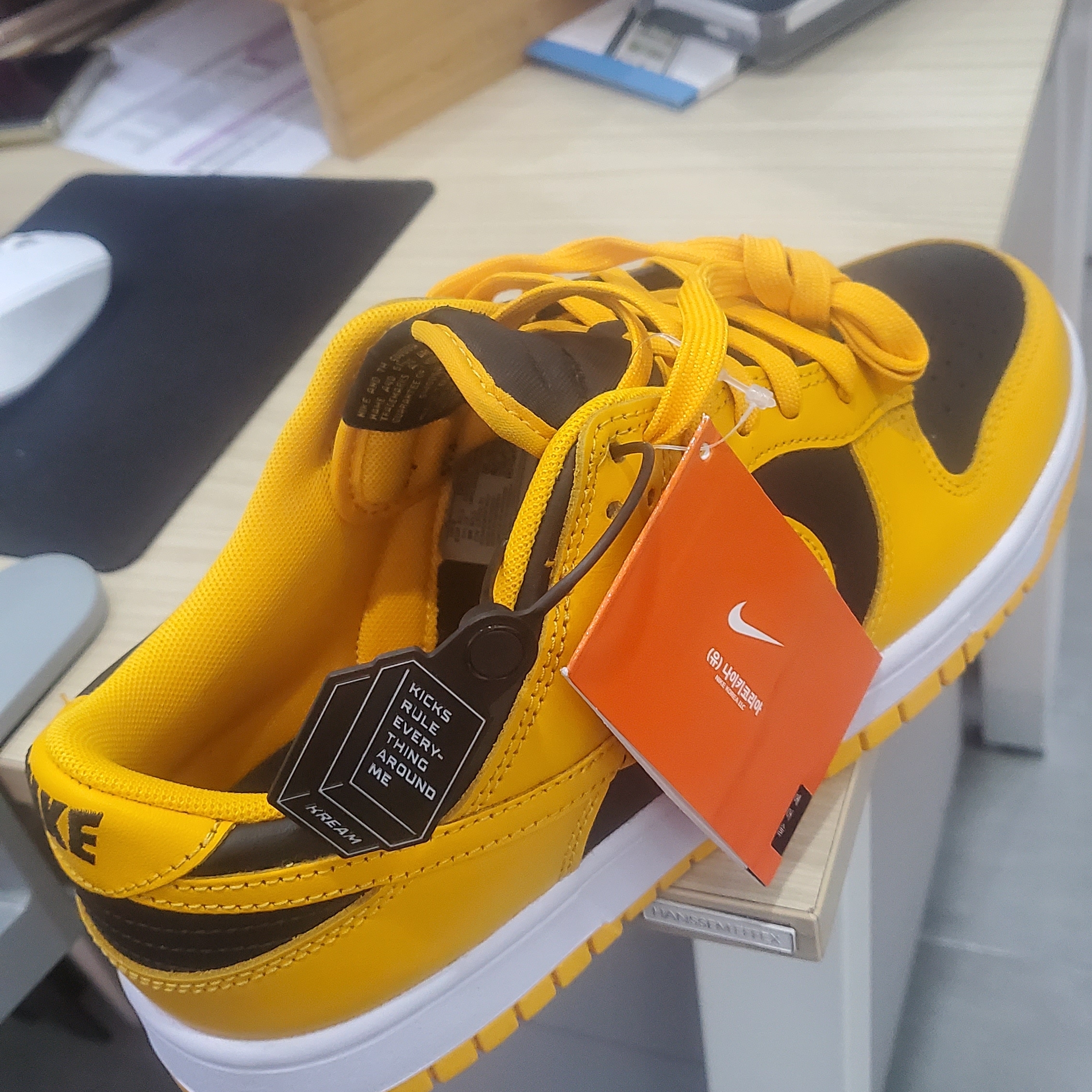 Nike Dunk Low Retro Championship Goldenrod 착용 스타일