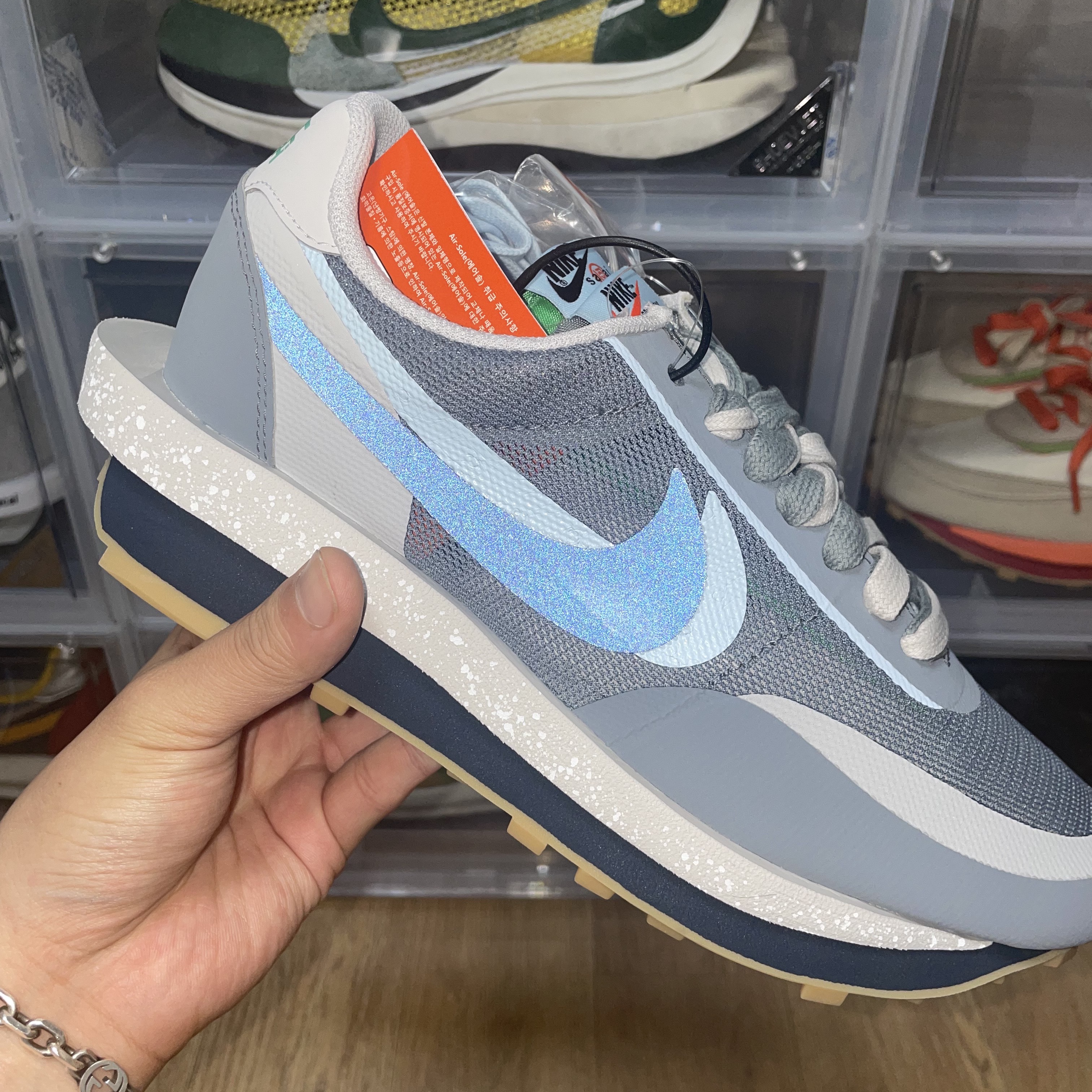 Nike x Sacai x Clot LDWaffle Cool Grey 착용 스타일 - 2