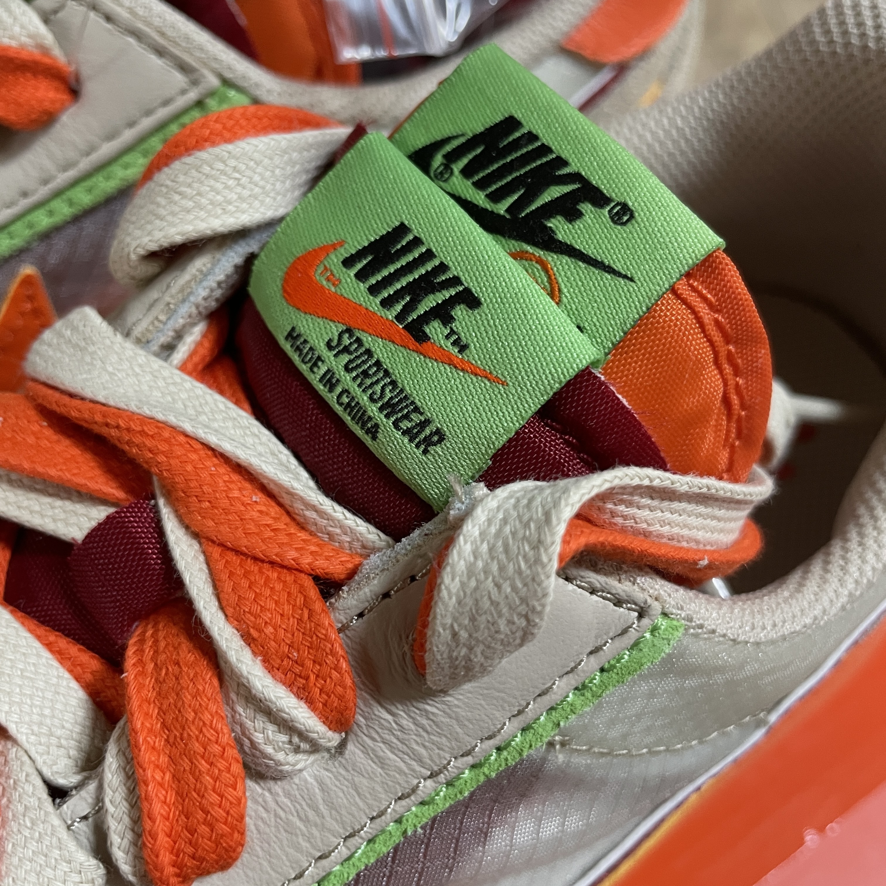 Nike x Sacai x Clot LDWaffle Orange Blaze 착용 스타일 - 4