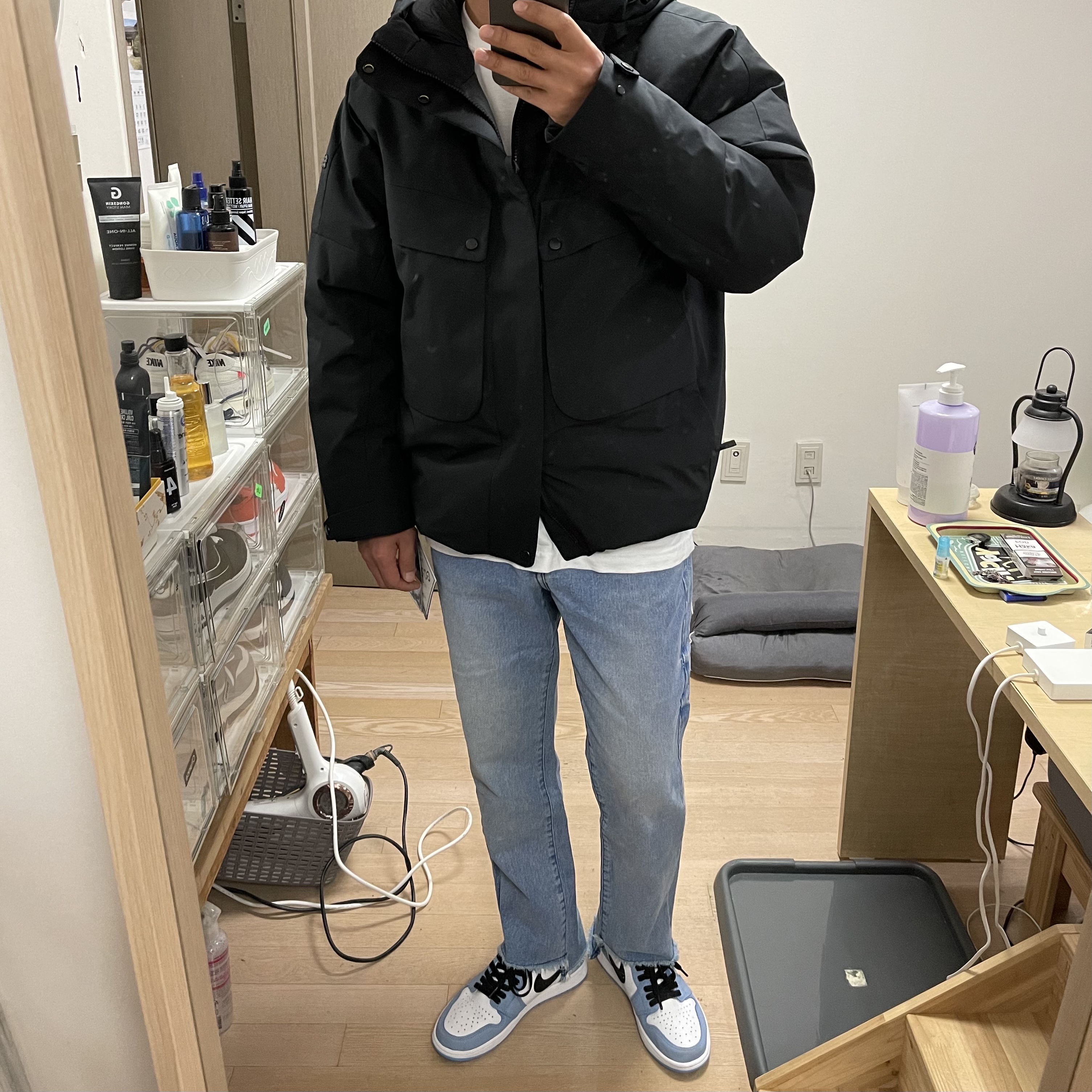 Jordan 1 Retro High OG University Blue 착용 스타일
