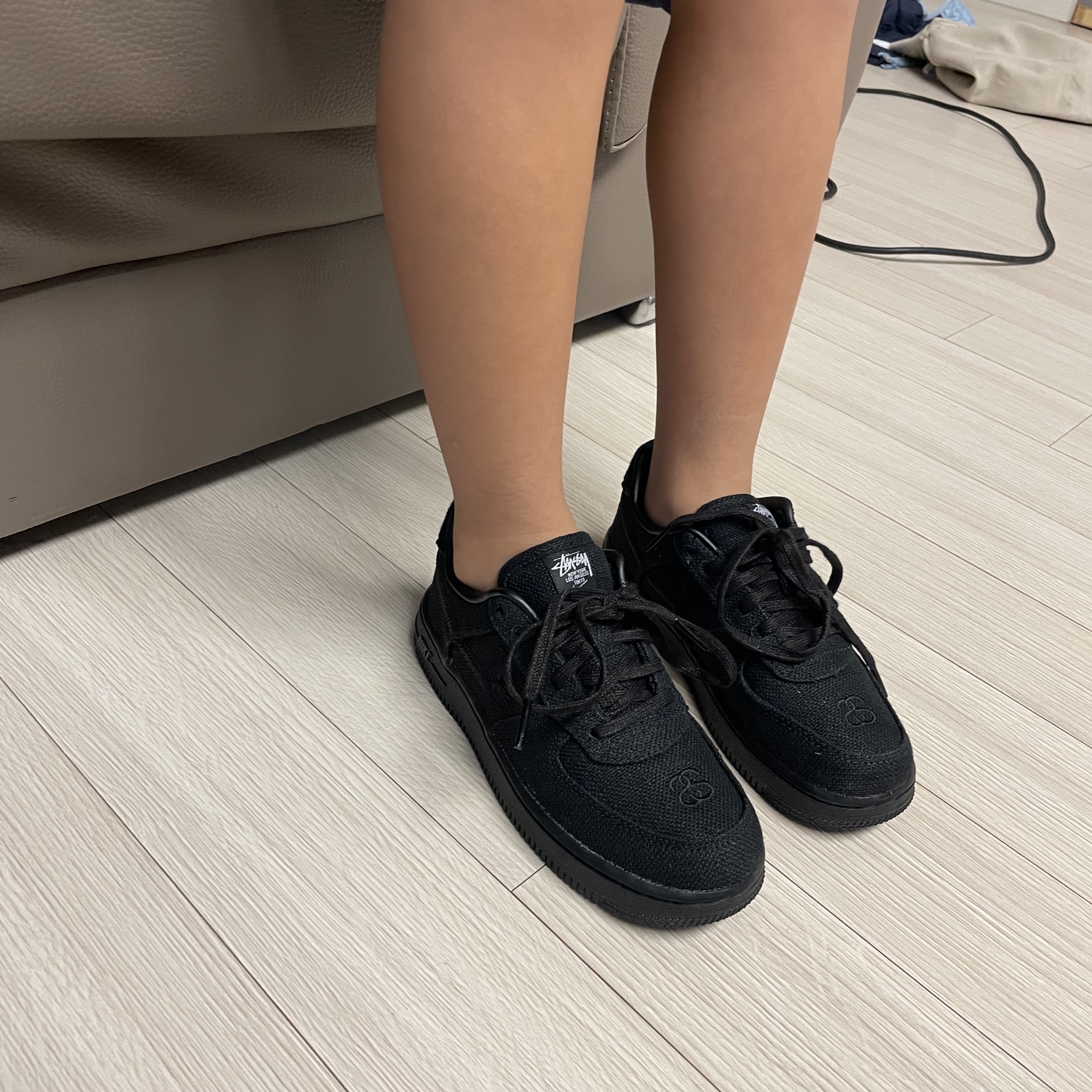 (PS) Nike x Stussy Force 1 Low Triple Black 착용 스타일 - 2