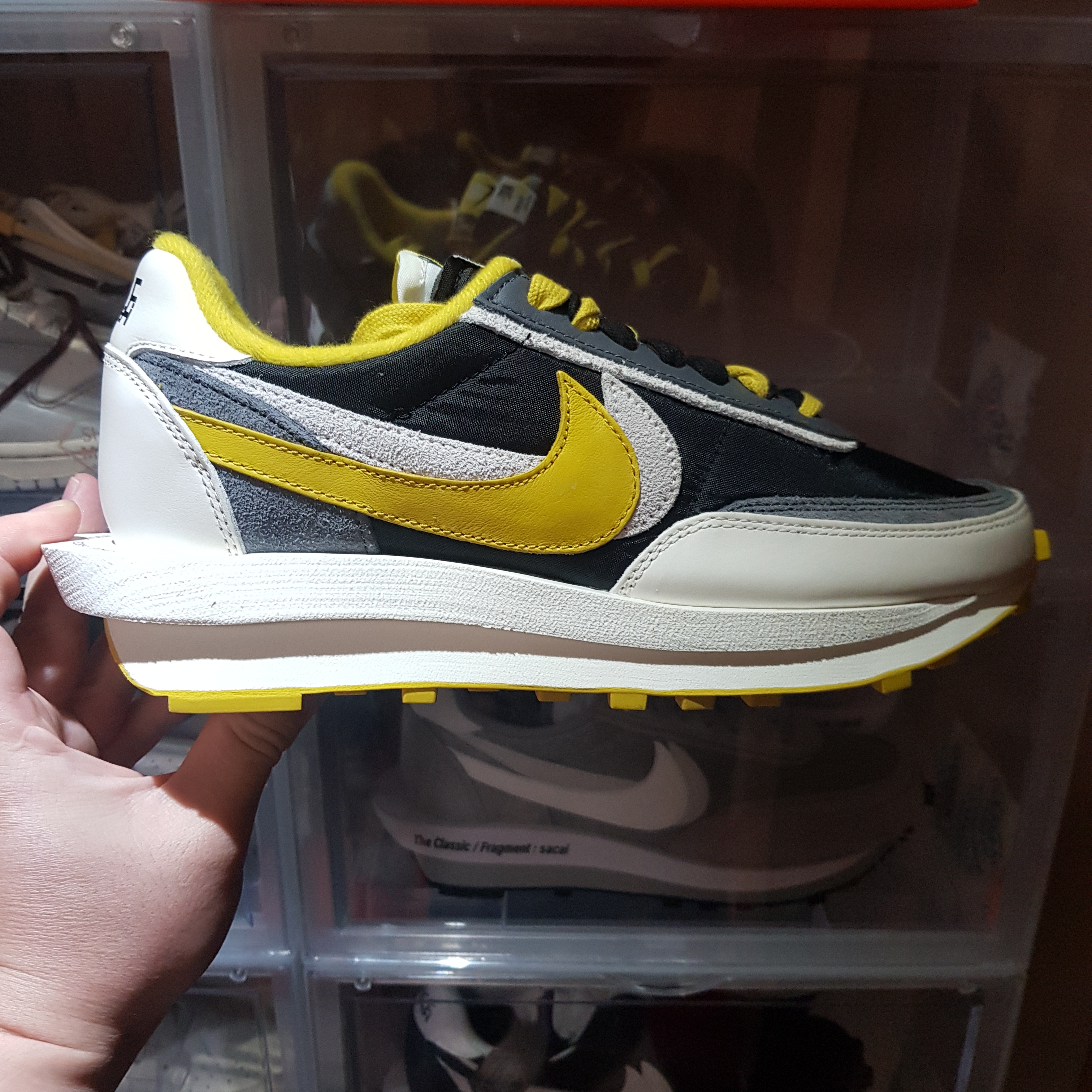 Nike x Sacai x Undercover LDWaffle Black Bright Citron 착용 스타일