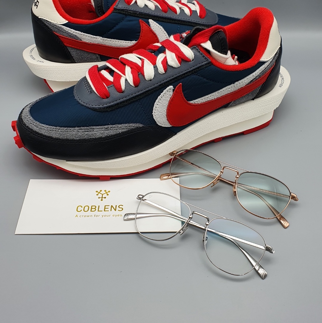 Nike x Sacai x Undercover LDWaffle Midnight Spruce University Red 착용 스타일