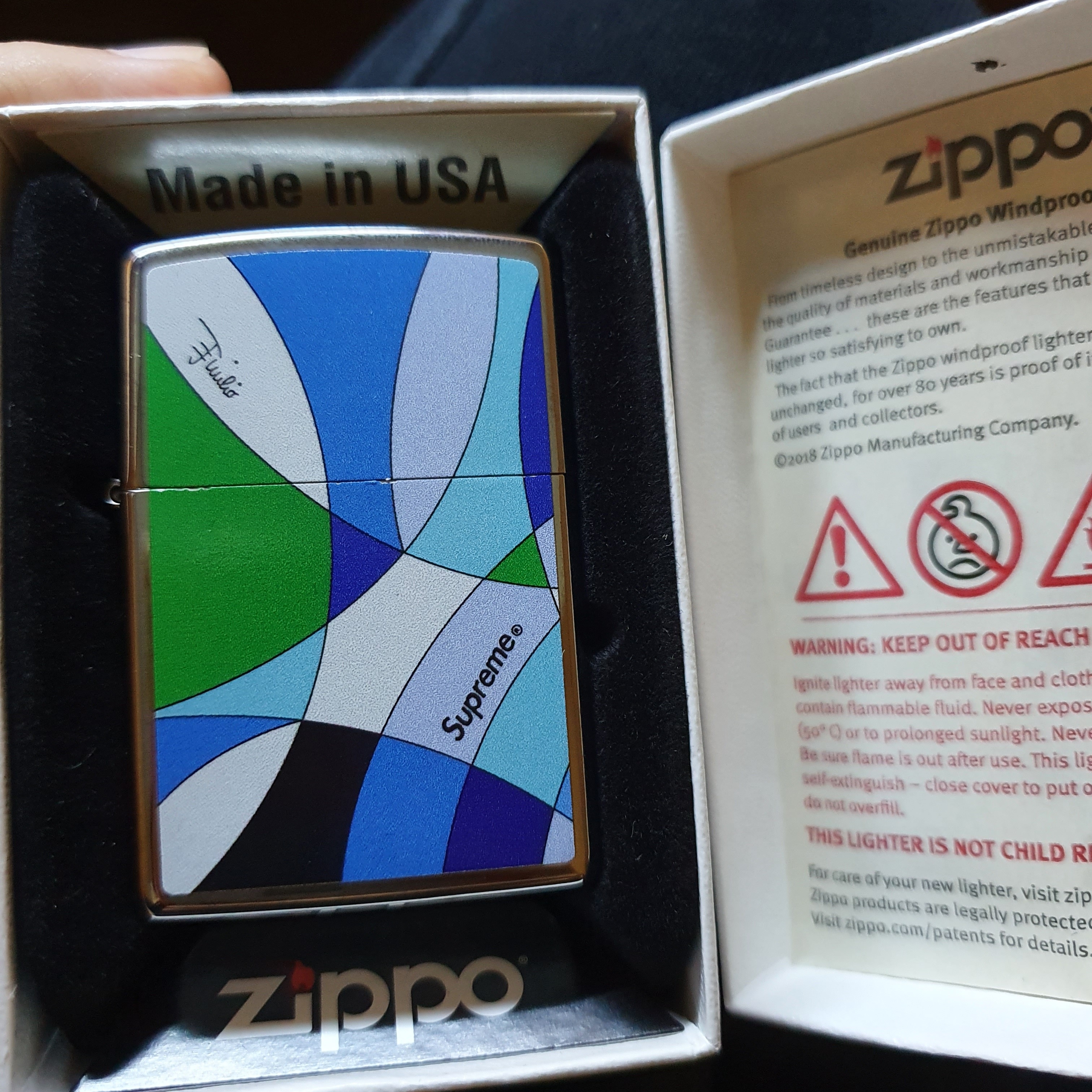 Supreme x Emilio Pucci Zippo Blue - 21SS 착용 스타일