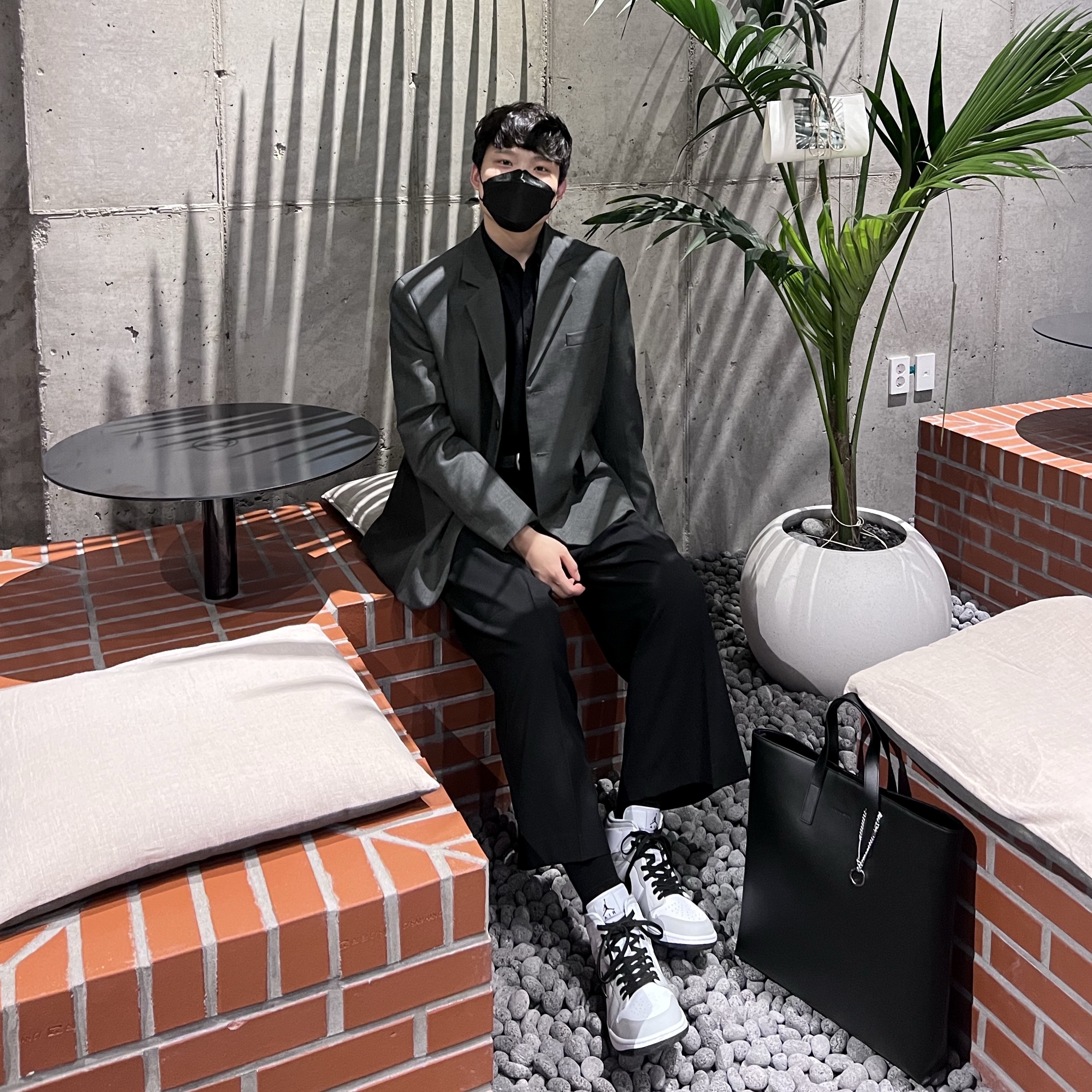 (W) Jordan 1 Mid Grey Fog 착용 스타일