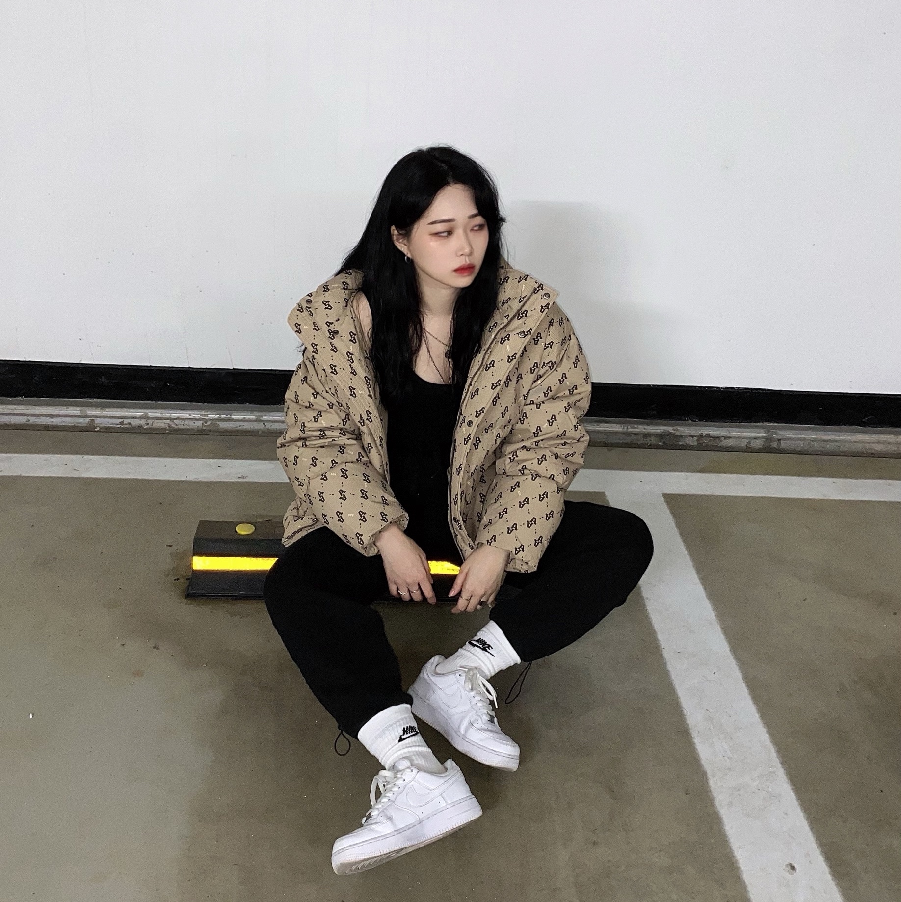 (W) Nike Air Force 1 '07 Low White 착용 스타일 - 2
