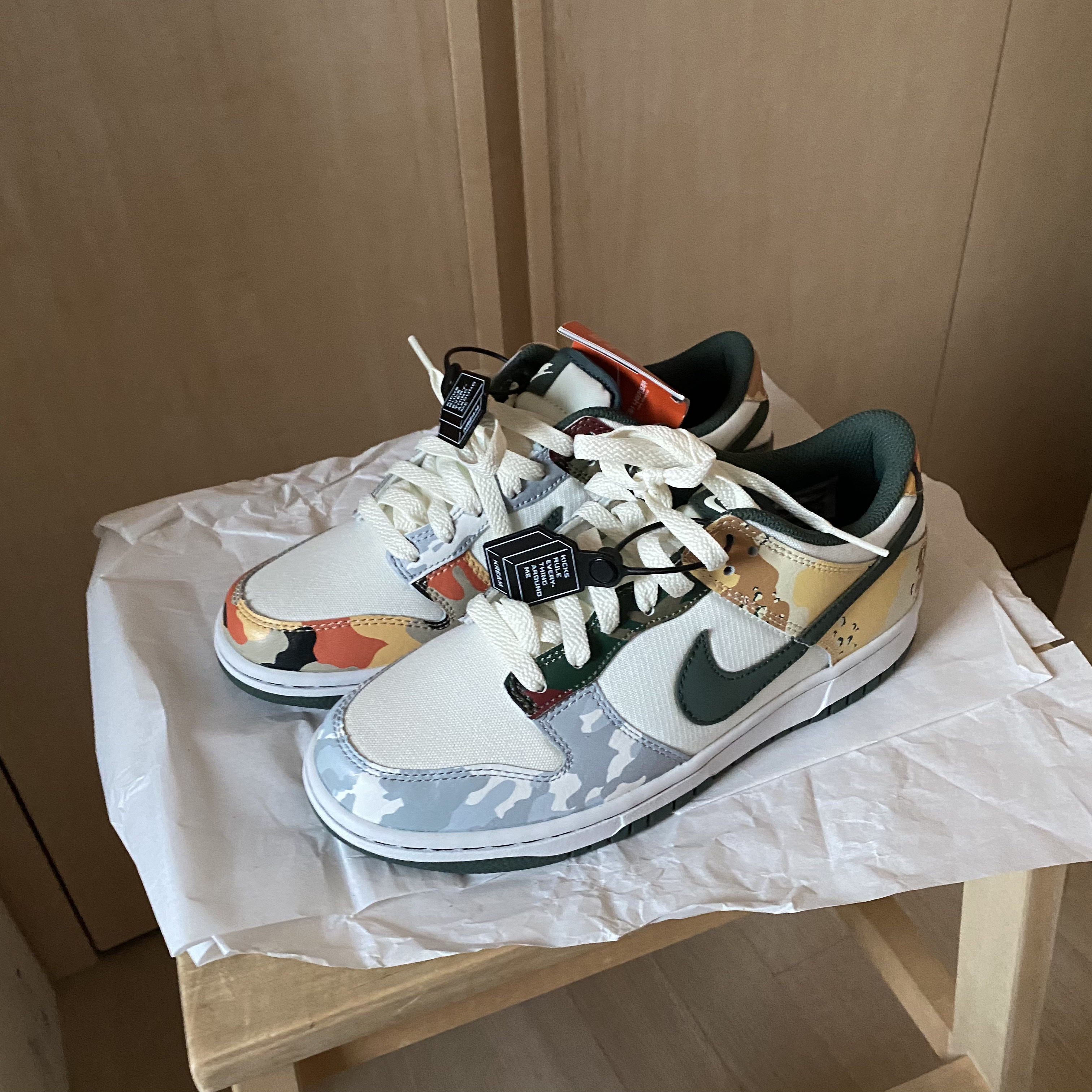 (PS) Nike Dunk Low SE Sail Multi Camo, Nike Dunk Low SE Sail Multi Camo 착용 스타일