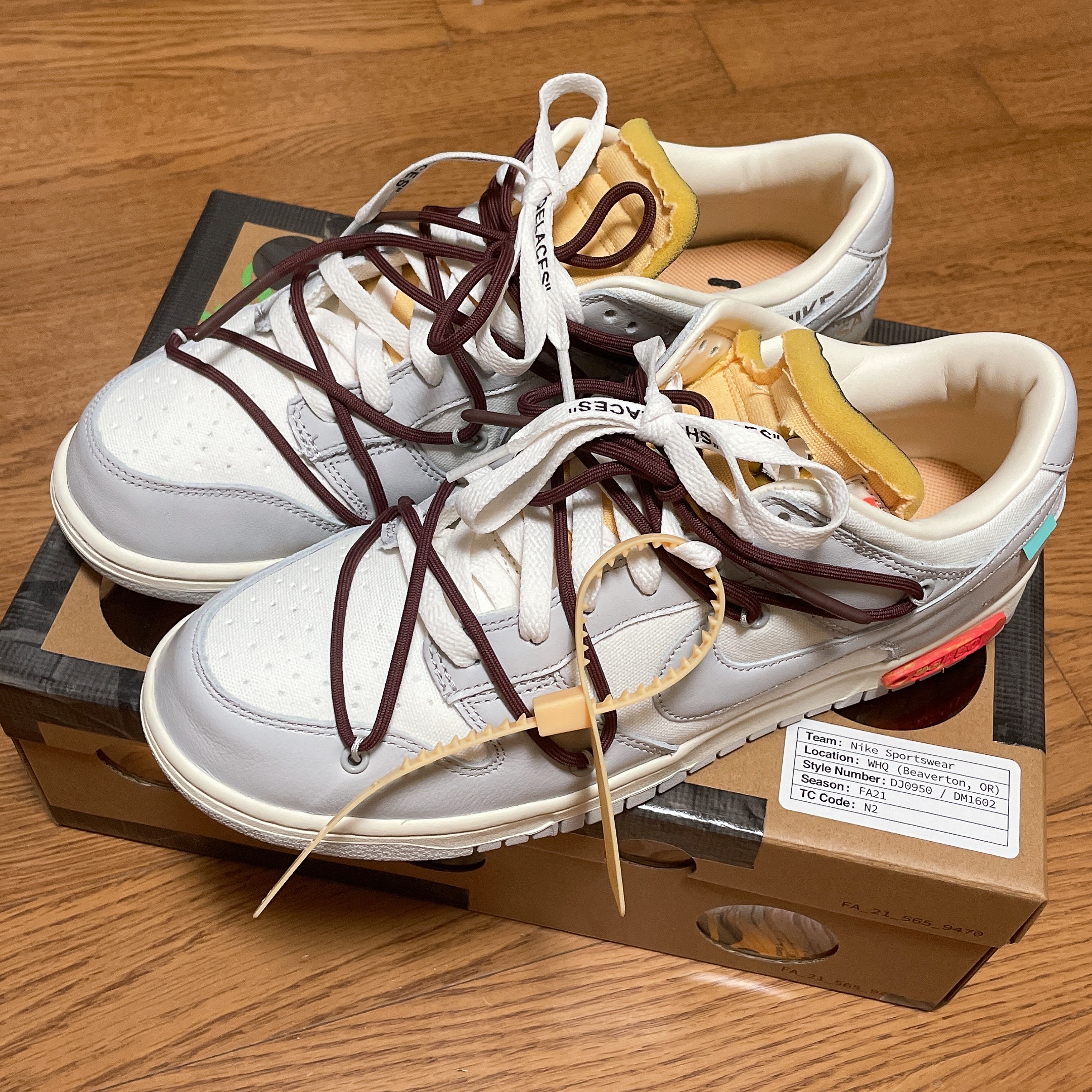 Nike x Off-White Dunk Low The 50 - Lot 46 착용 스타일