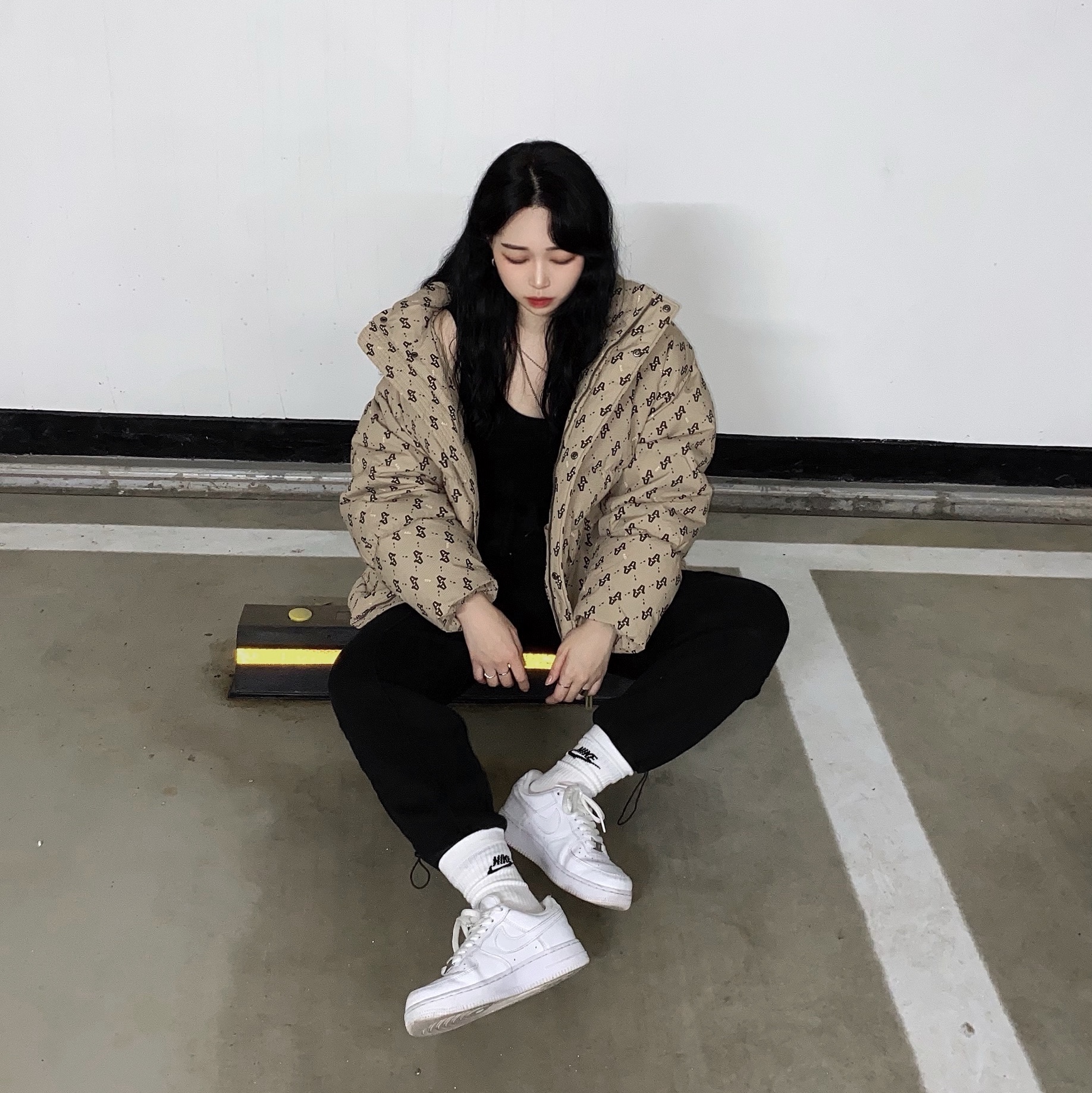 (W) Nike Air Force 1 '07 Low White 착용 스타일 - 1