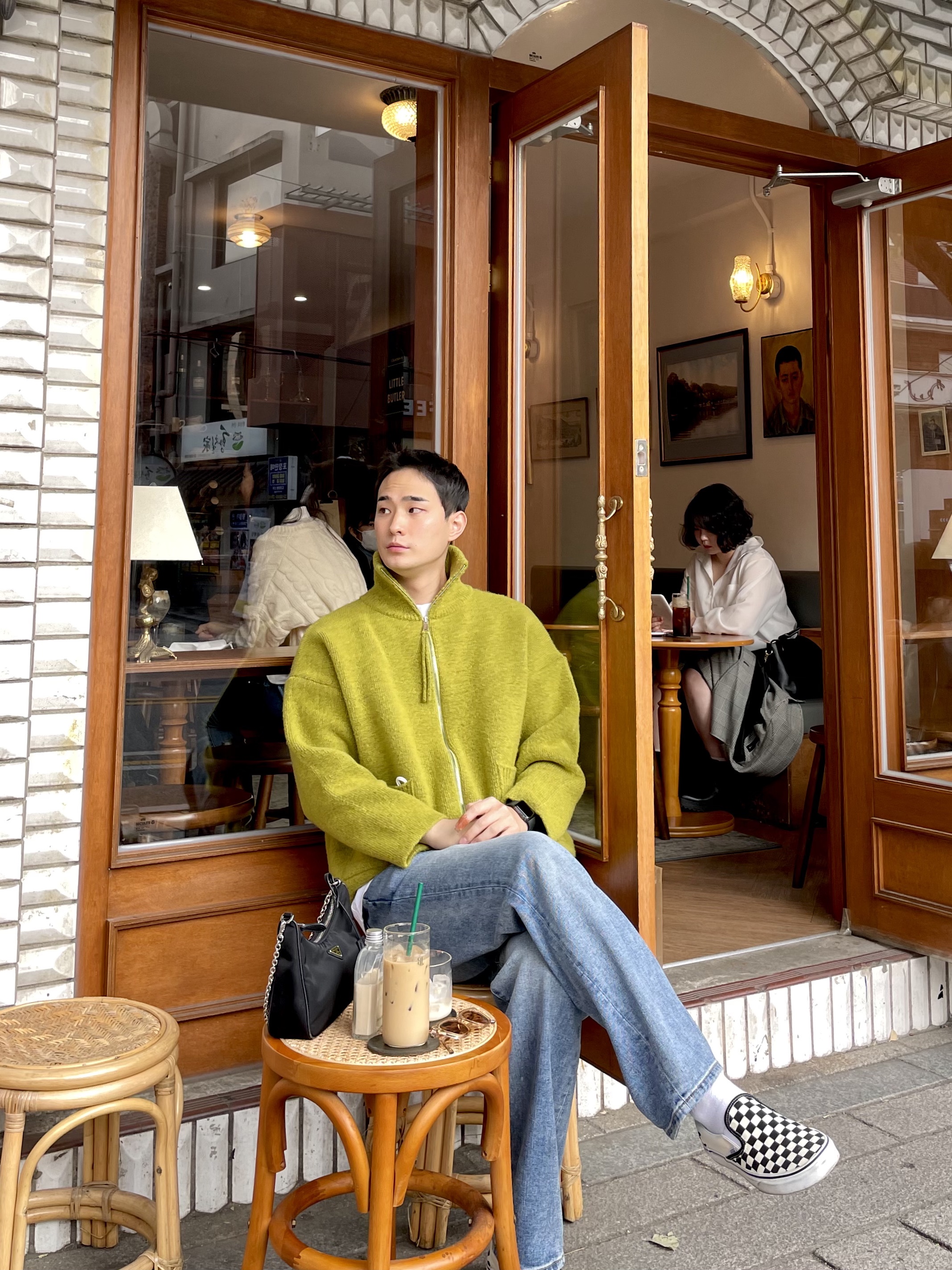 Vans Slip-On Checkerboard 착용 스타일