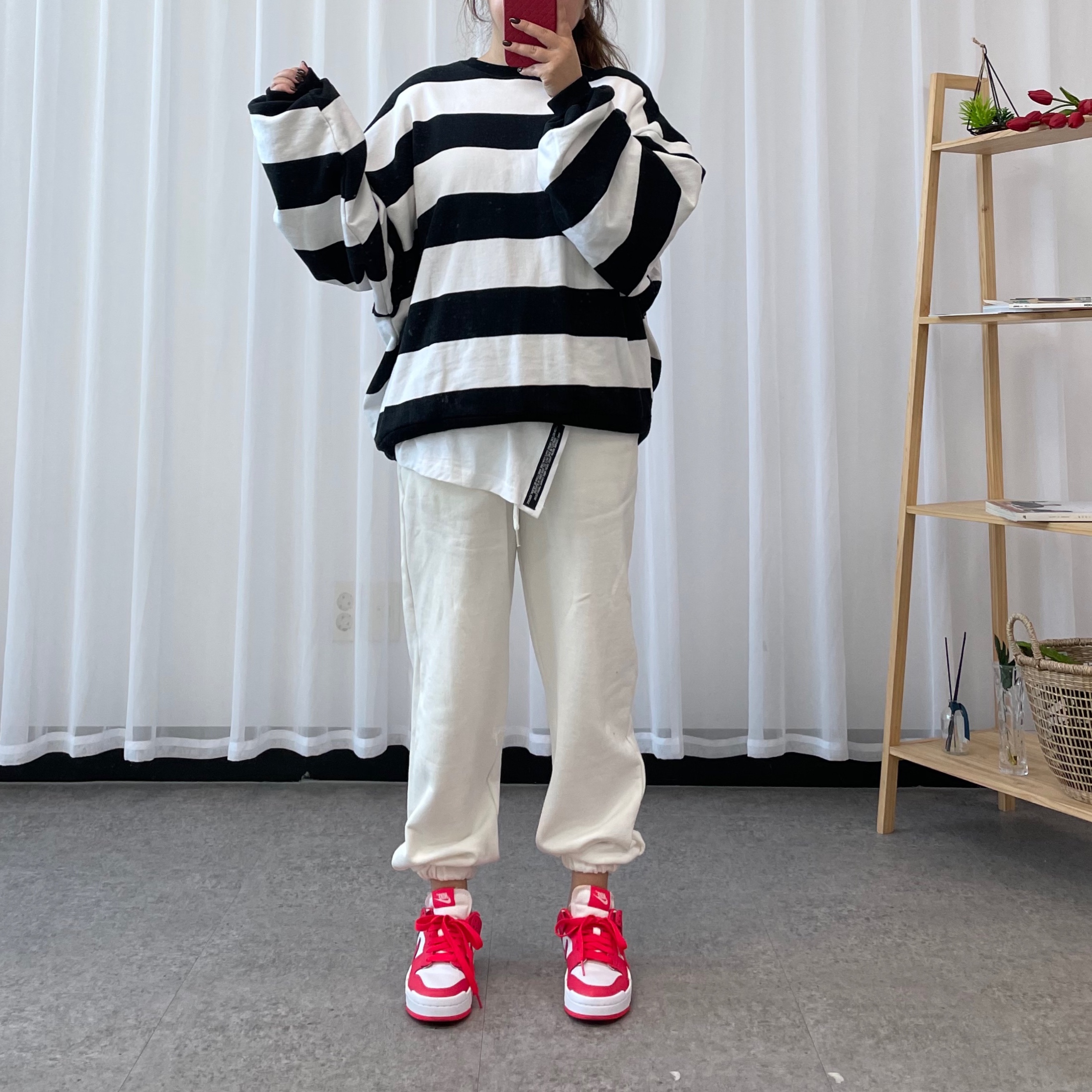 (W) Nike Dunk Low Disrupt Siren Red 착용 스타일