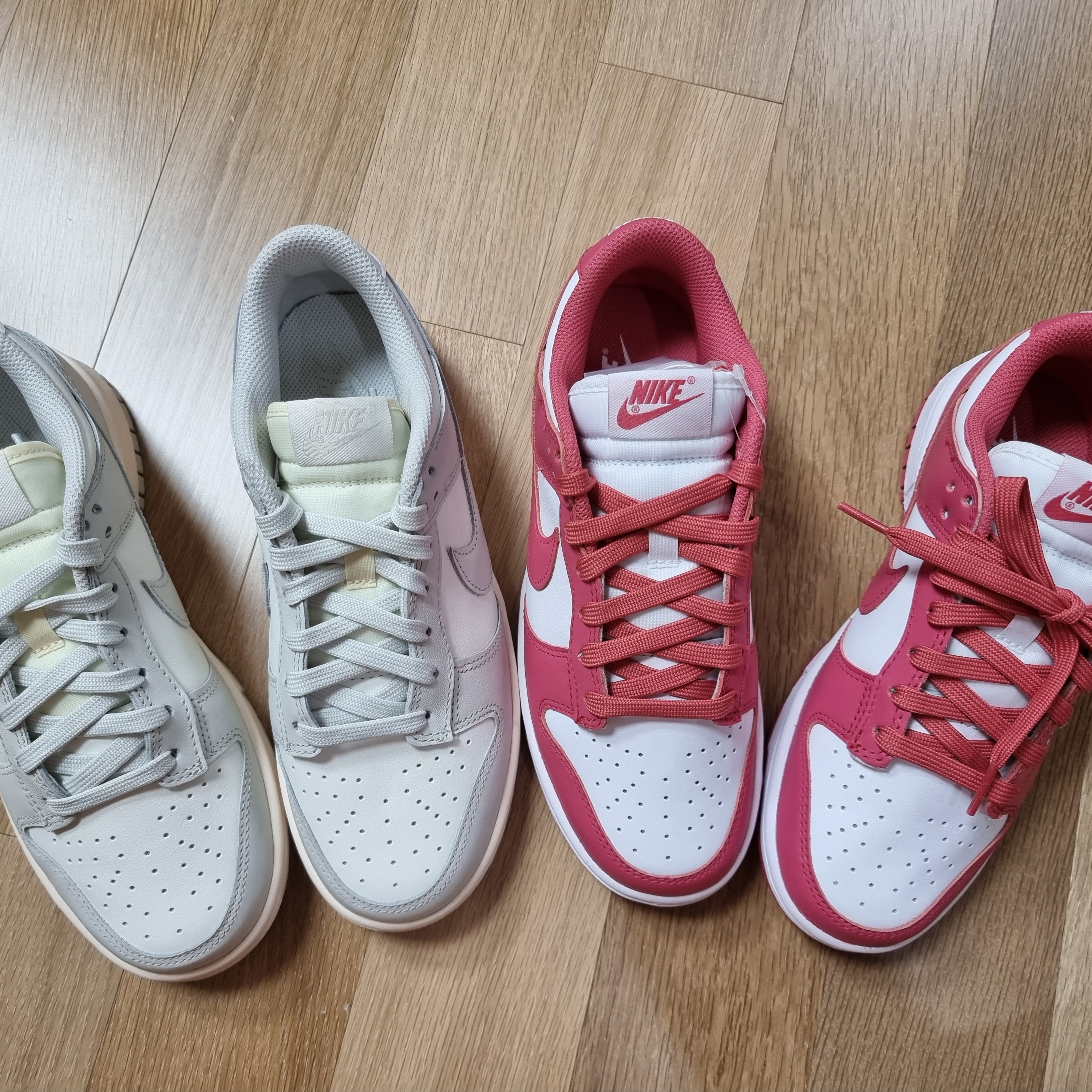 (W) Nike Dunk Low Light Bone, (W) Nike Dunk Low Archeo Pink 착용 스타일 - 3