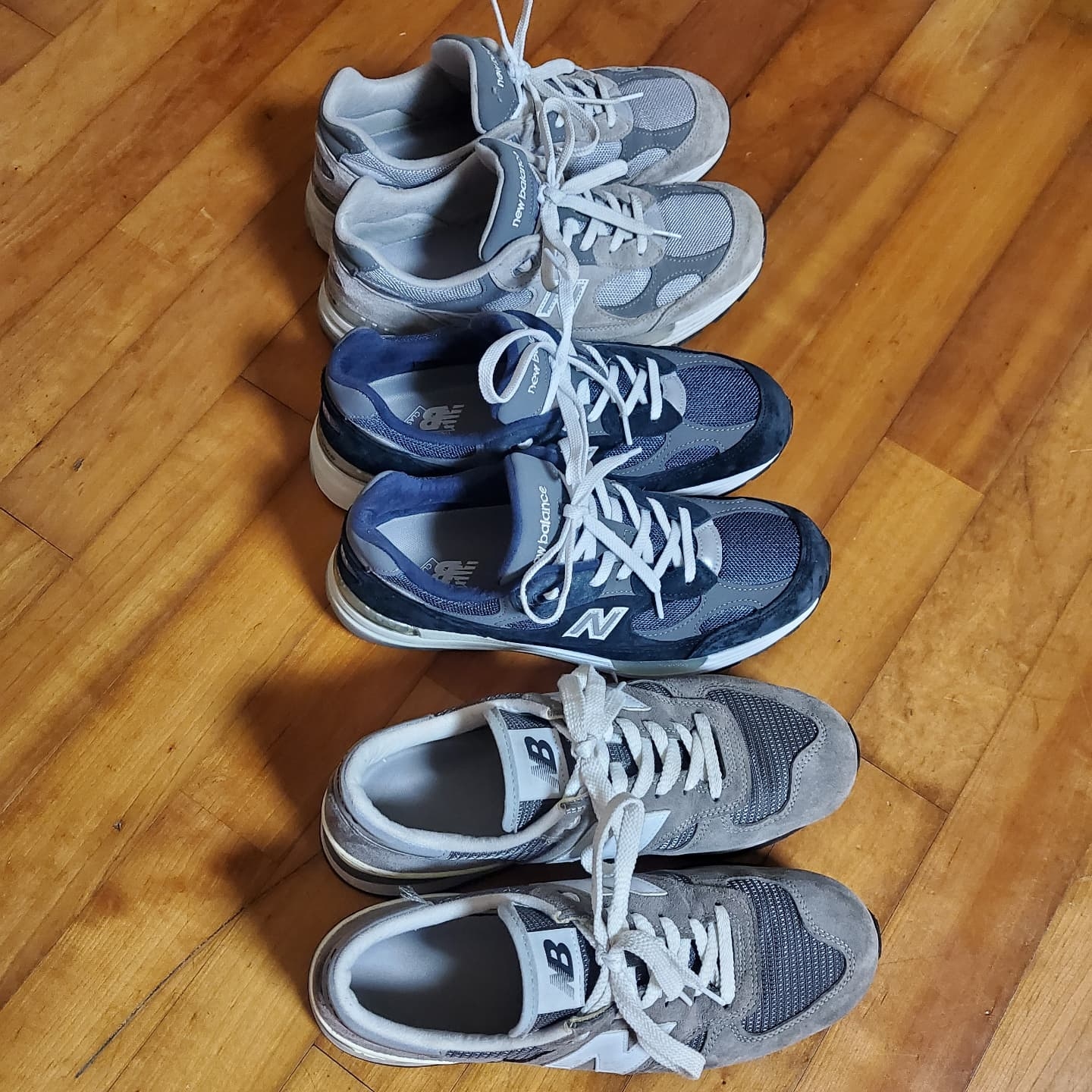 New Balance 992 Made in USA Navy, New Balance 992 Made in USA Grey - D Standard 착용 스타일 - 2
