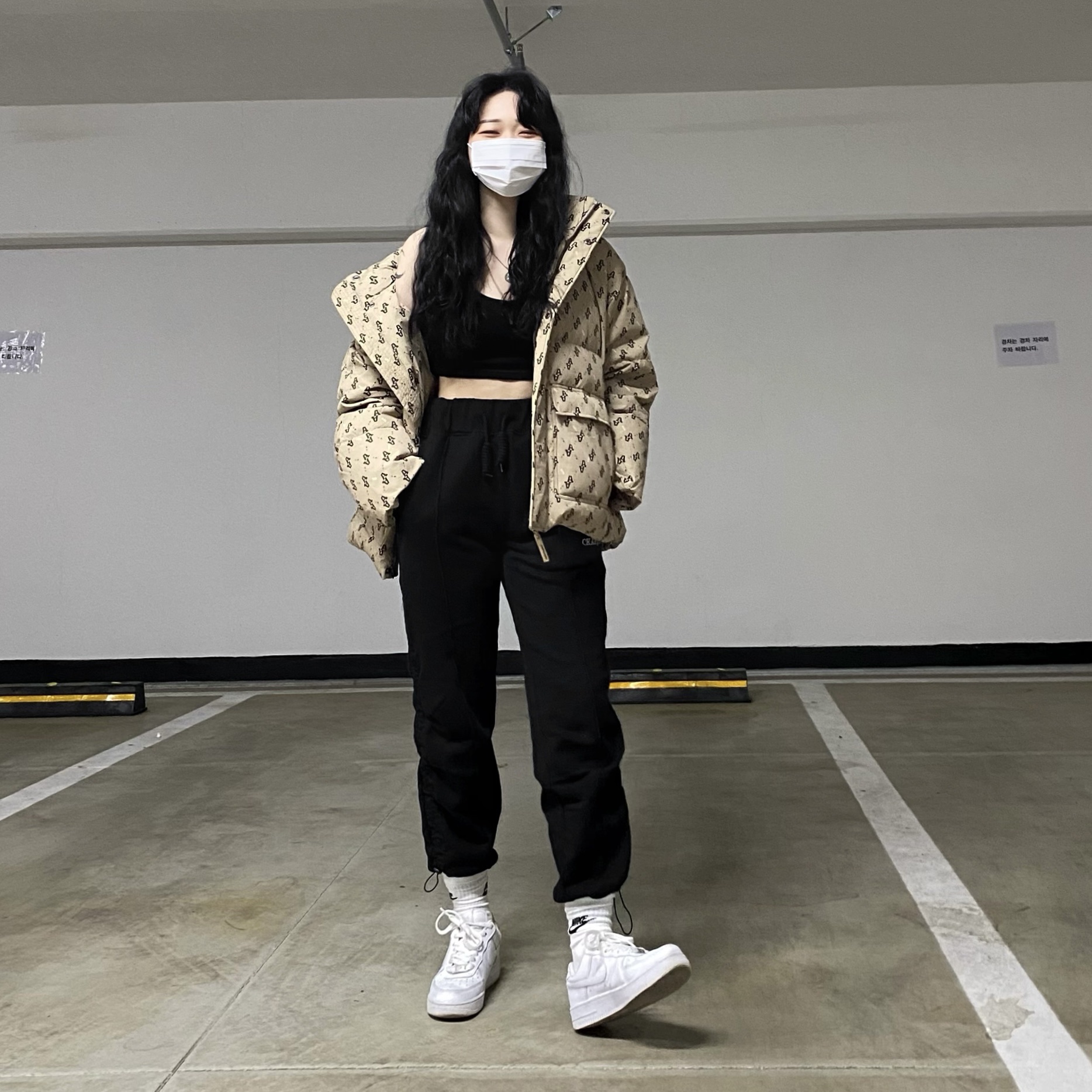 (W) Nike Air Force 1 '07 Low White 착용 스타일 - 5