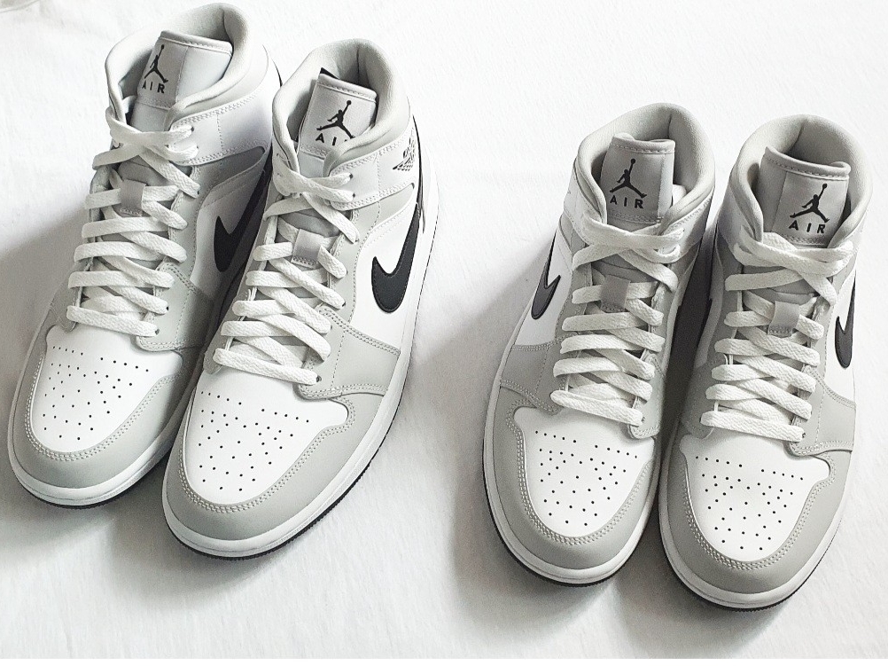 (W) Jordan 1 Mid Grey Fog 착용 스타일 - 2
