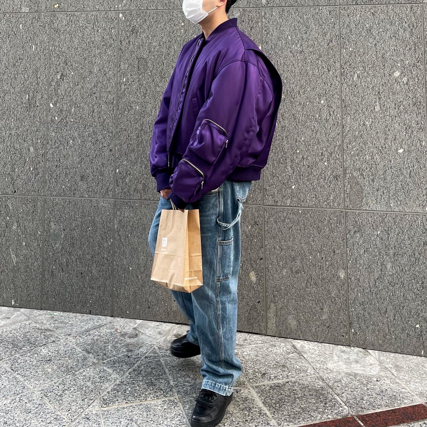 Nike x Comme des Garcons Homme Plus Air Force Mid Black 착용 스타일 - 2