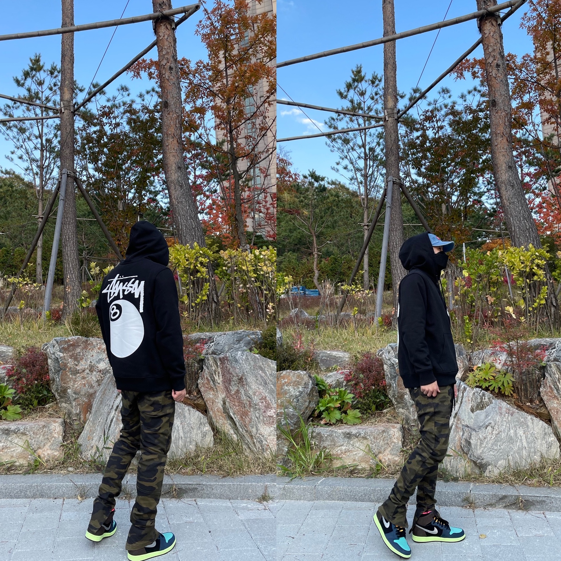 Jordan 1 Retro High Baroque Brown, Supreme Washed Chino Twill Camp Cap Denim - 21FW 착용 스타일 - 3