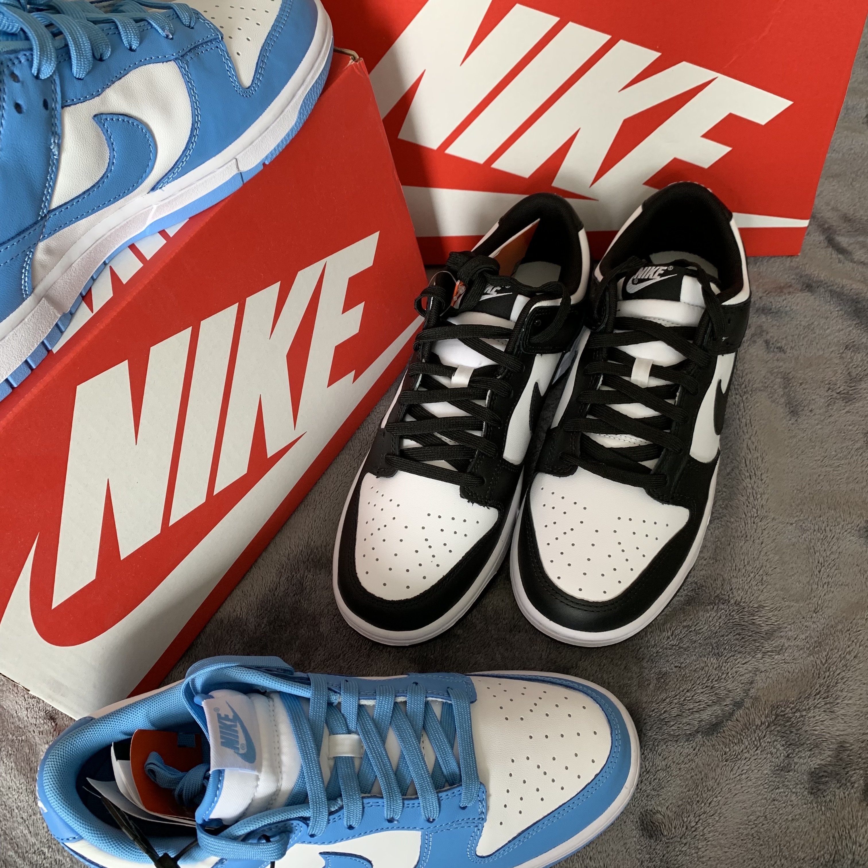 Nike Dunk Low Retro Black, Nike Dunk Low Retro University Blue 착용 스타일 - 2