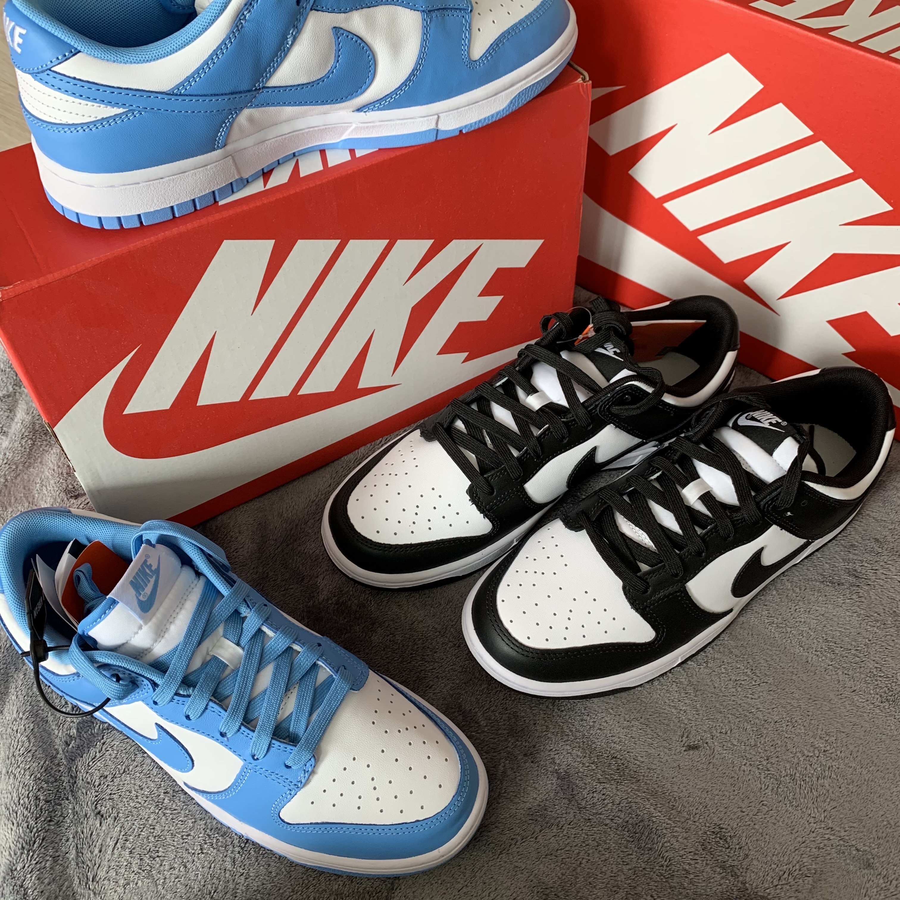 Nike Dunk Low Retro Black, Nike Dunk Low Retro University Blue 착용 스타일 - 3