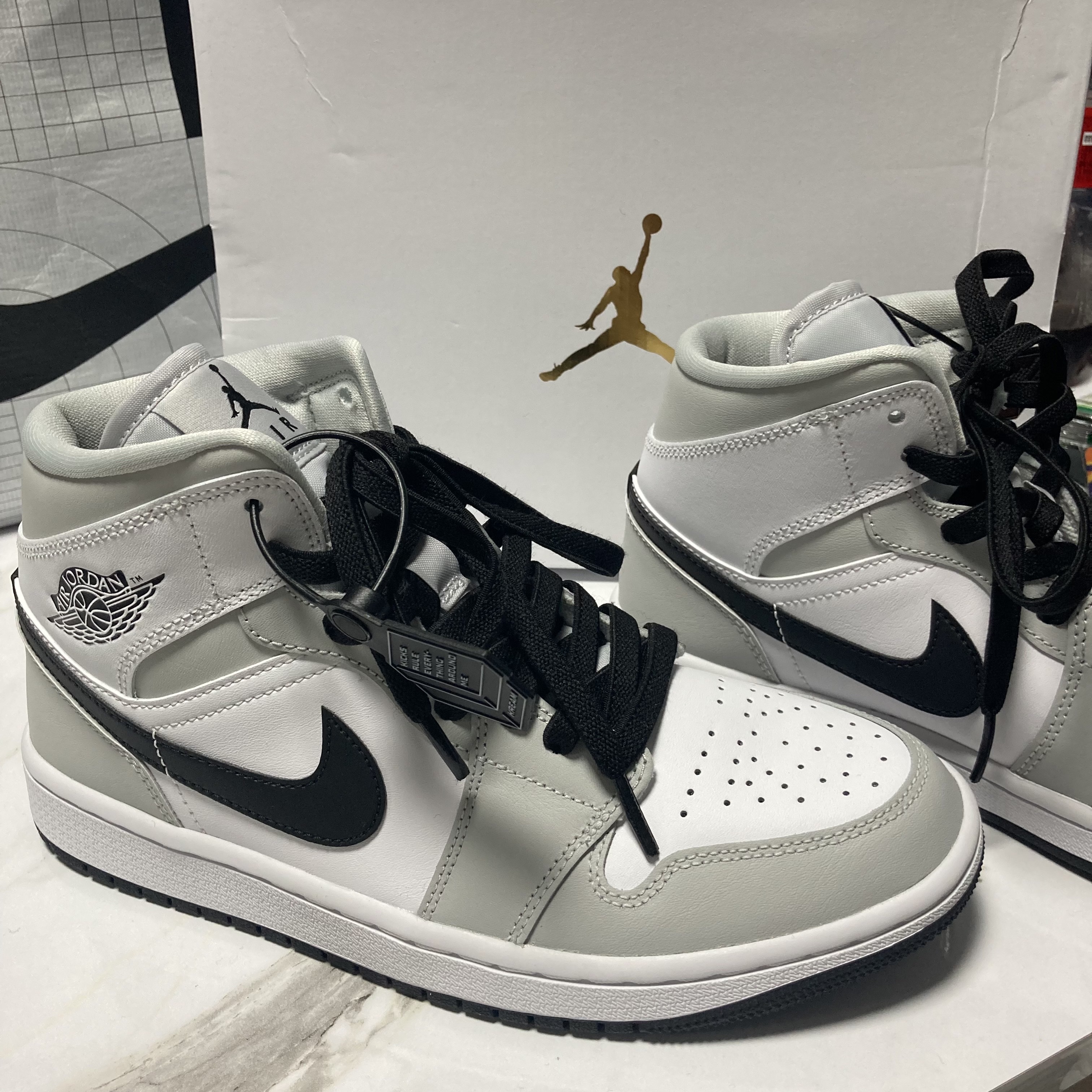 (W) Jordan 1 Mid Grey Fog 착용 스타일 - 4