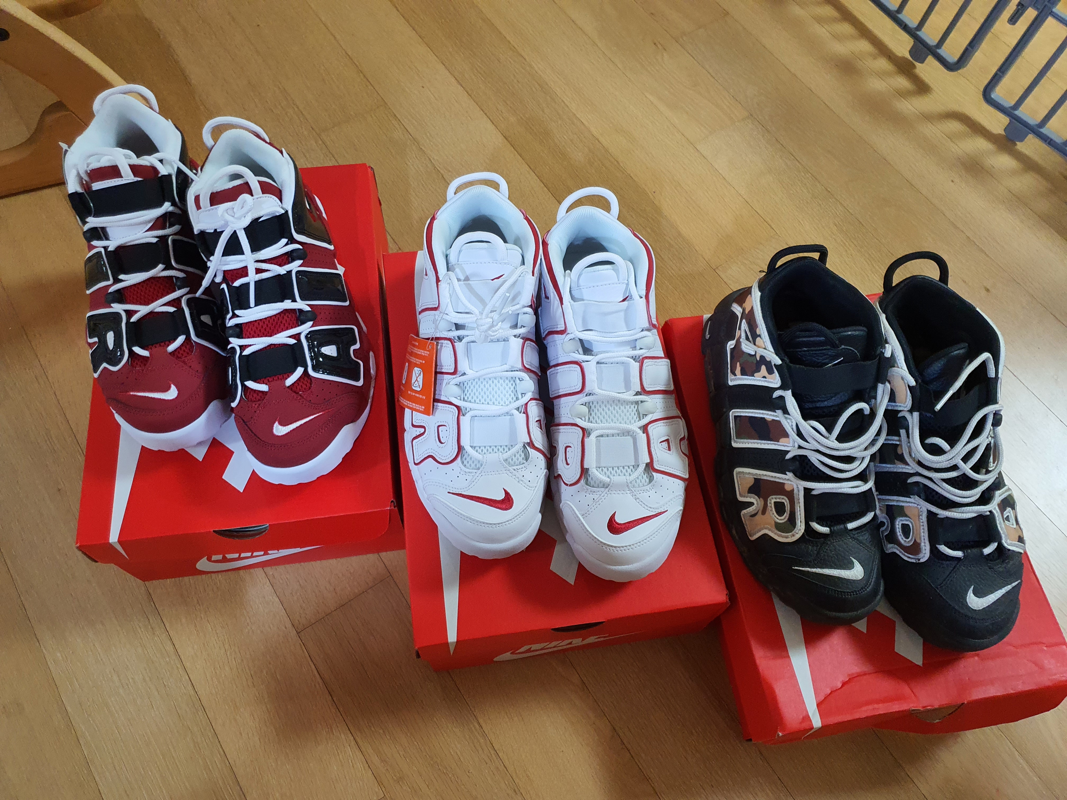 Nike Air More Uptempo 96 Bulls 2021, Nike Air More Uptempo White Varsity Red 2021 착용 스타일