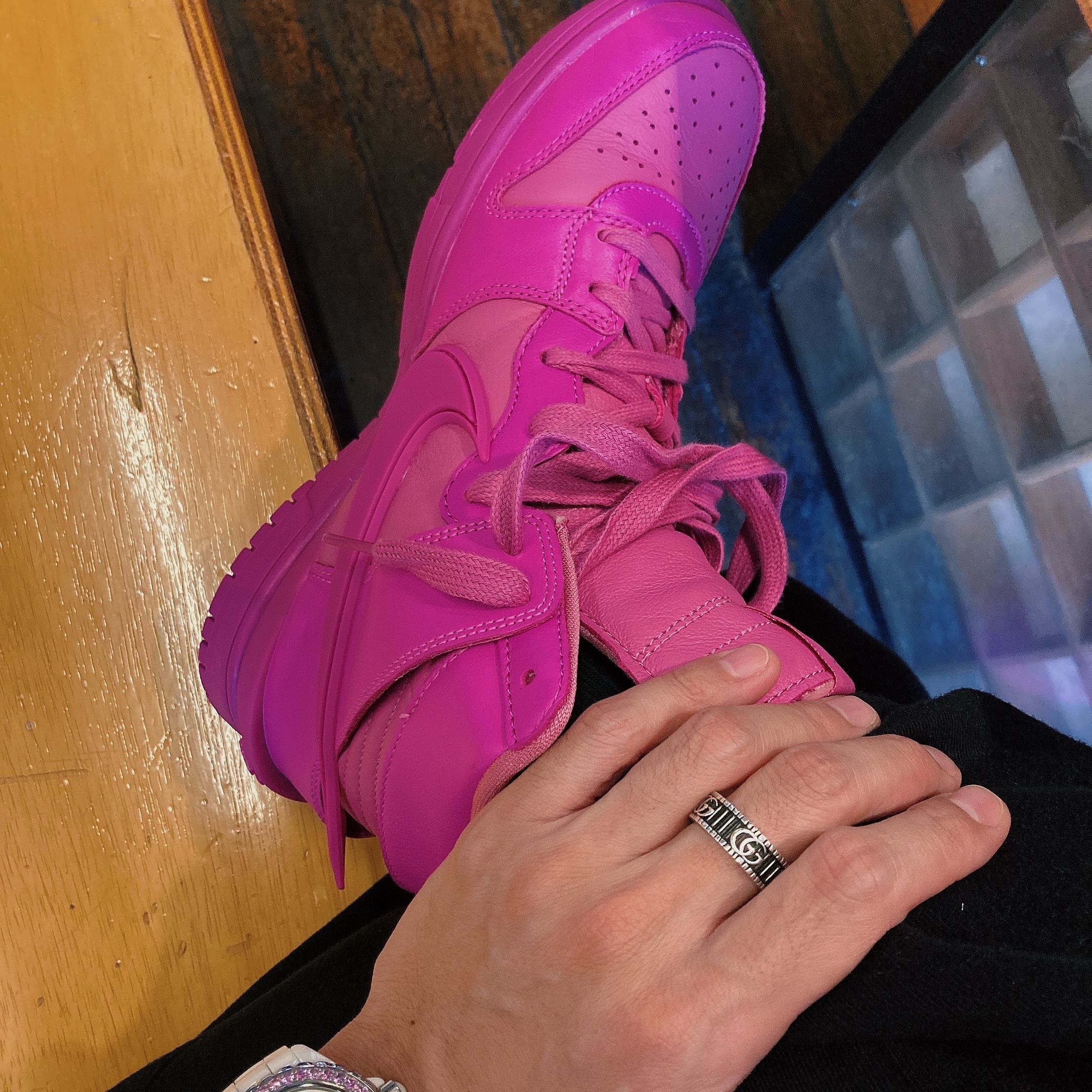 Nike x Ambush Dunk High Cosmic Fuchsia 착용 스타일 - 5