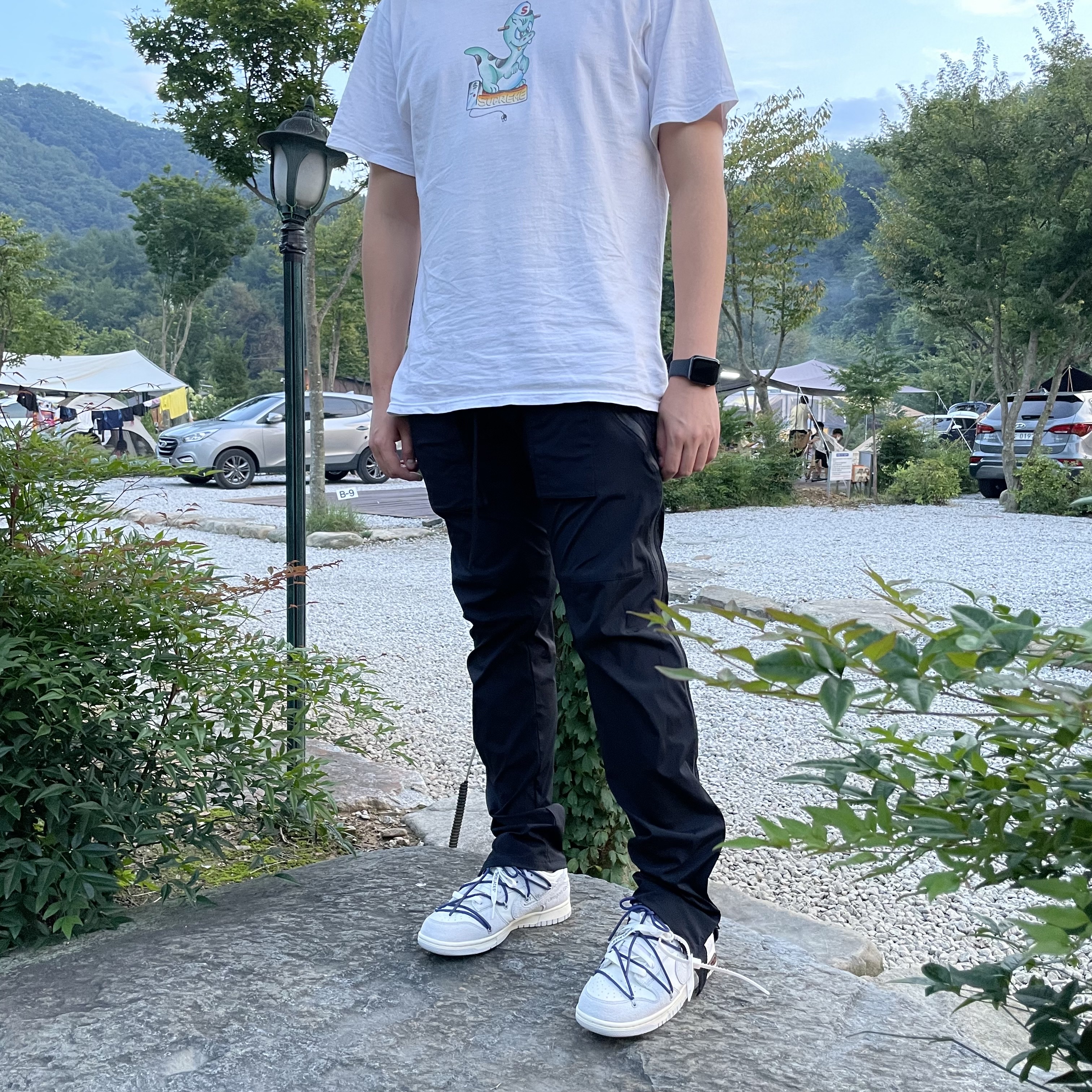 Supreme Dinosaur T-Shirt White - 20SS, Nike x Off-White Dunk Low The 50 - Lot 18 착용 스타일