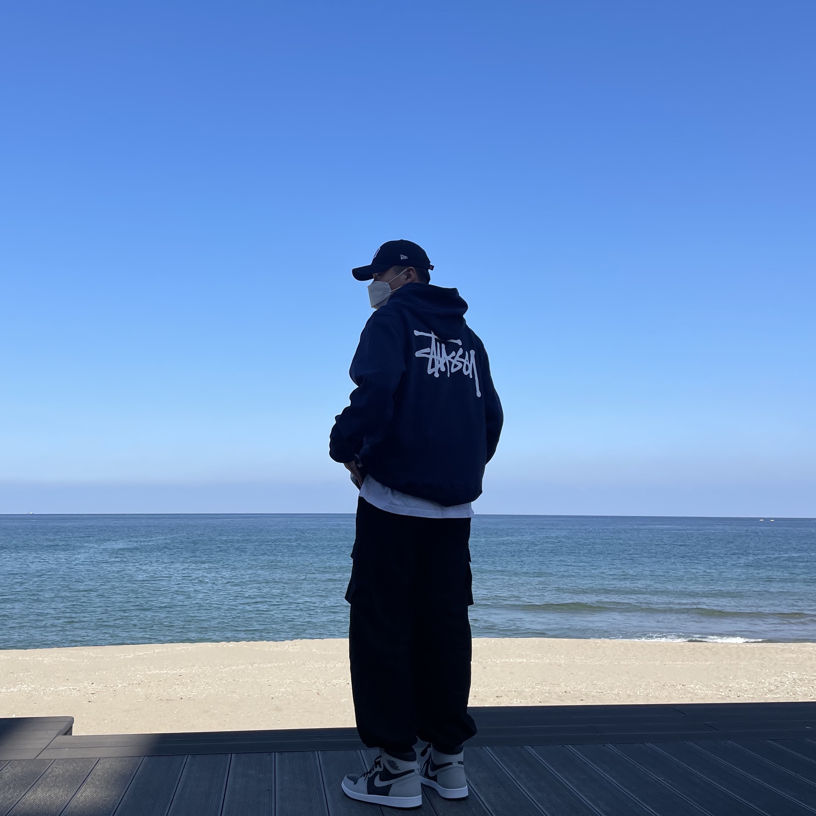 Jordan 1 Retro High OG Shadow 2.0, Stussy Basic Stussy Hoodie Black 2021 착용 스타일 - 1